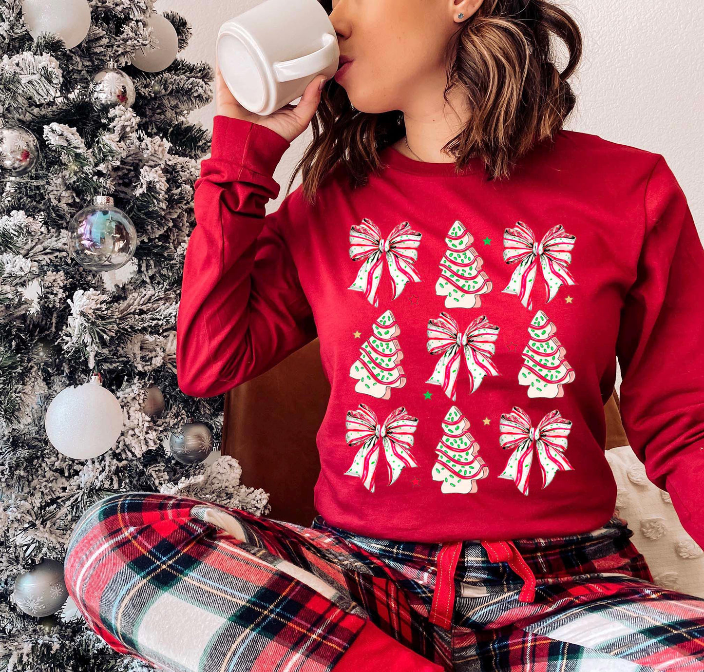 Christmas Long Sleeve Shirt, Coquette Christmas T-shirt, Matching Christmas Shirts, Family Christmas Shirts,