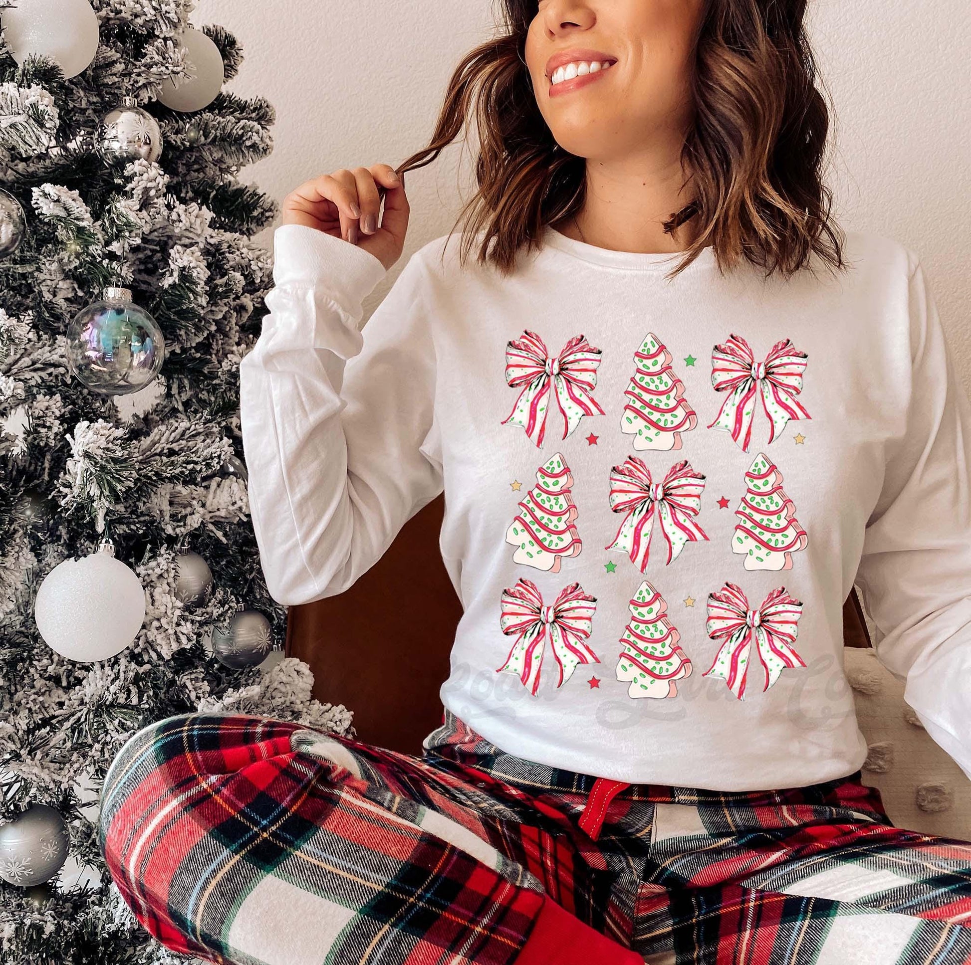 Christmas Long Sleeve Shirt, Coquette Christmas T-shirt, Matching Christmas Shirts, Family Christmas Shirts,