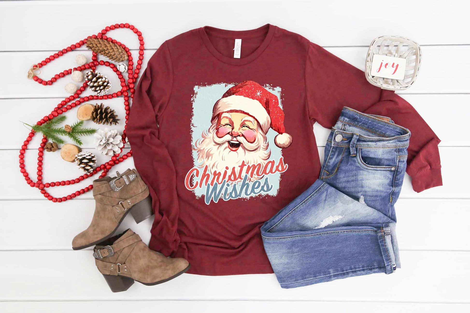 Retro Santa Shirt, Christmas Long Sleeve Shirt, Matching Christmas Shirts, Family Christmas Shirts,