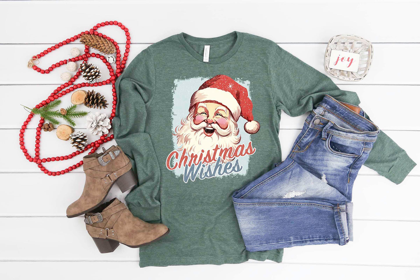 Retro Santa Shirt, Christmas Long Sleeve Shirt, Matching Christmas Shirts, Family Christmas Shirts,