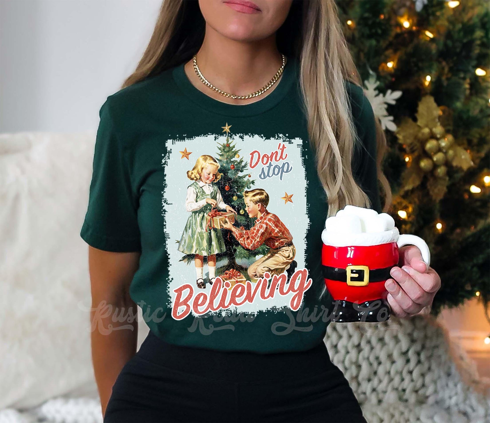 Retro Santa Shirt, Vintage Christmas Shirt, Christmas Tee, Holiday Shirt, Women's Christmas,