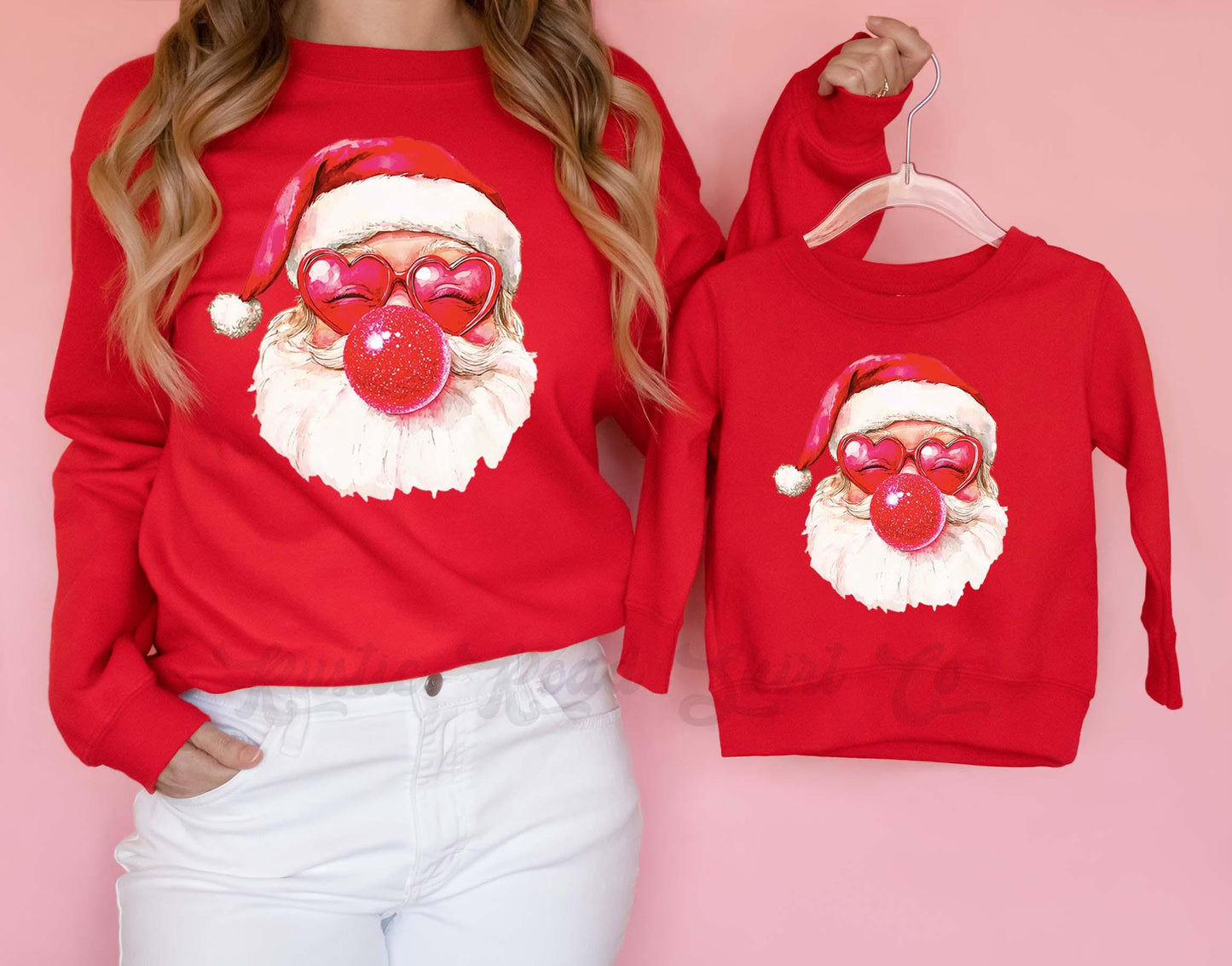 Retro Santa Sweatshirt, Girls Christmas Sweatshirt, Holiday Sweater, Family Christmas Sweatshirt