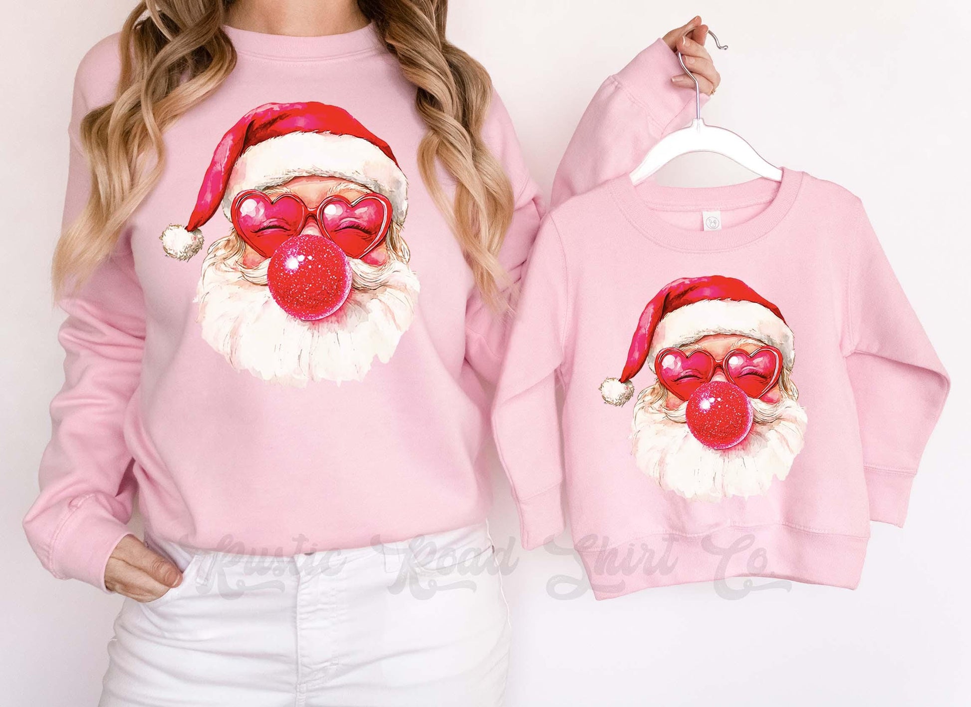 Retro Santa Sweatshirt, Girls Christmas Sweatshirt, Holiday Sweater, Family Christmas Sweatshirt
