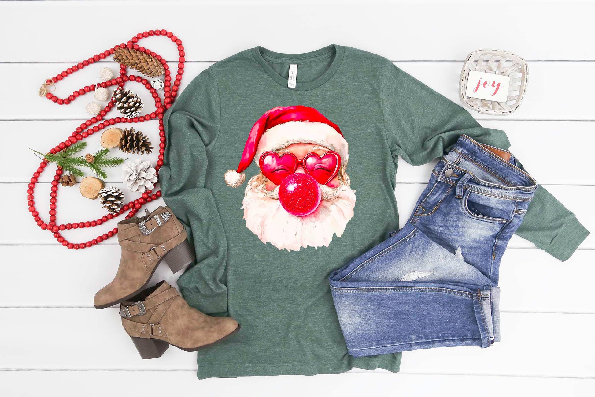 Retro Santa Shirt, Christmas Long Sleeve Shirt, Matching Christmas Shirts, Family Christmas Shirts,