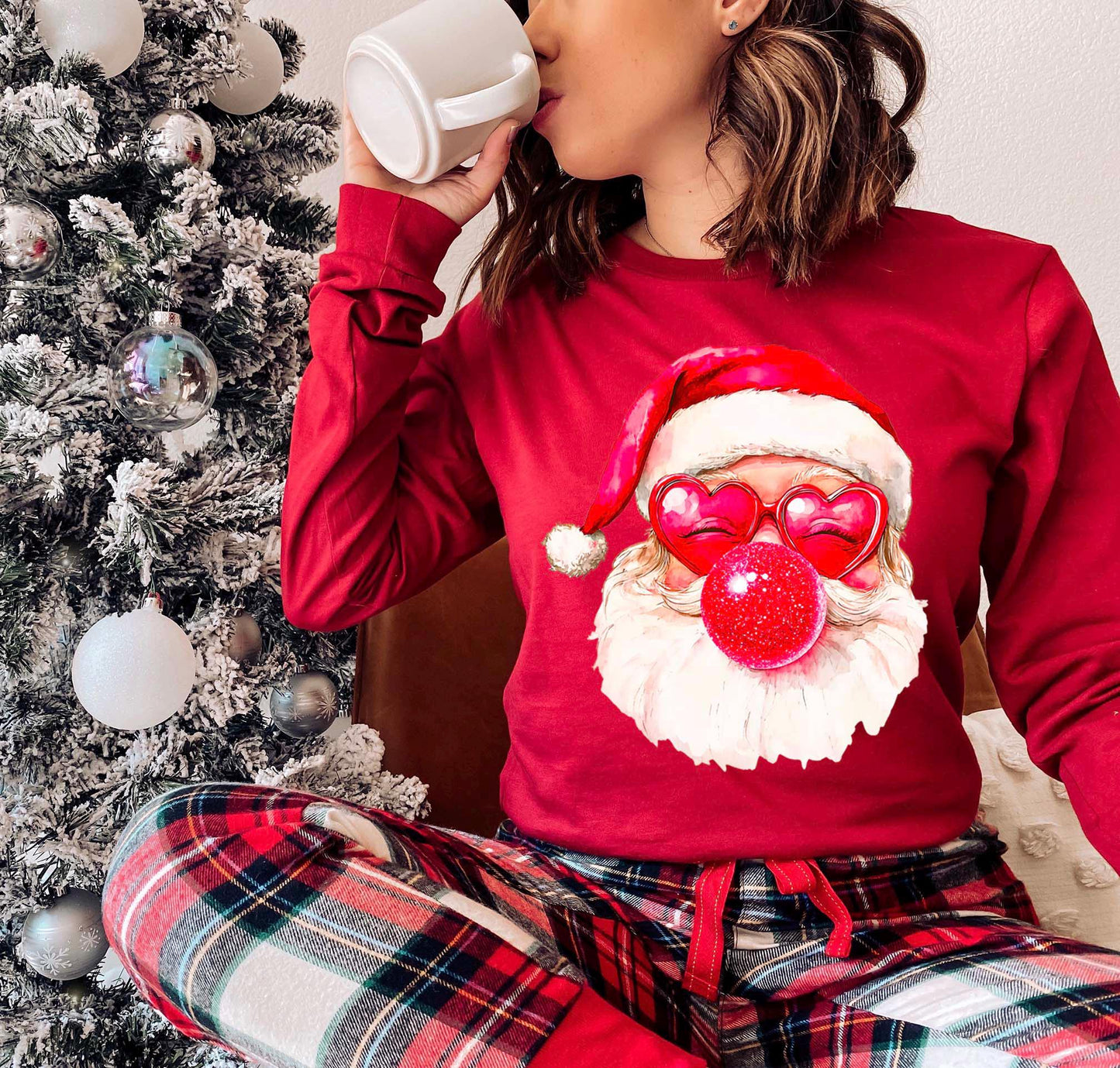 Retro Santa Shirt, Christmas Long Sleeve Shirt, Matching Christmas Shirts, Family Christmas Shirts,