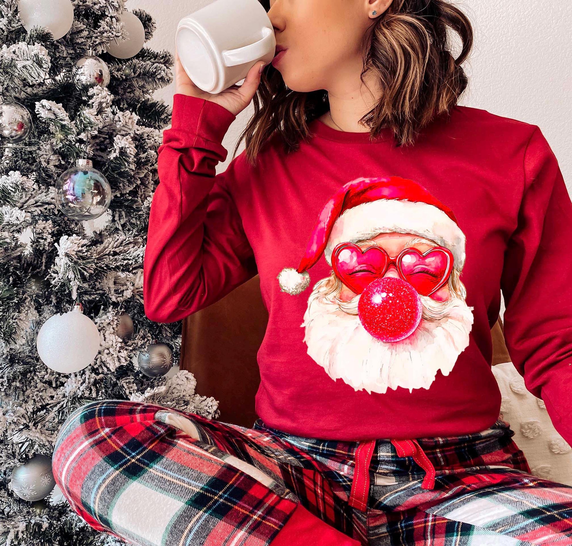 Retro Santa Shirt, Christmas Long Sleeve Shirt, Matching Christmas Shirts, Family Christmas Shirts,