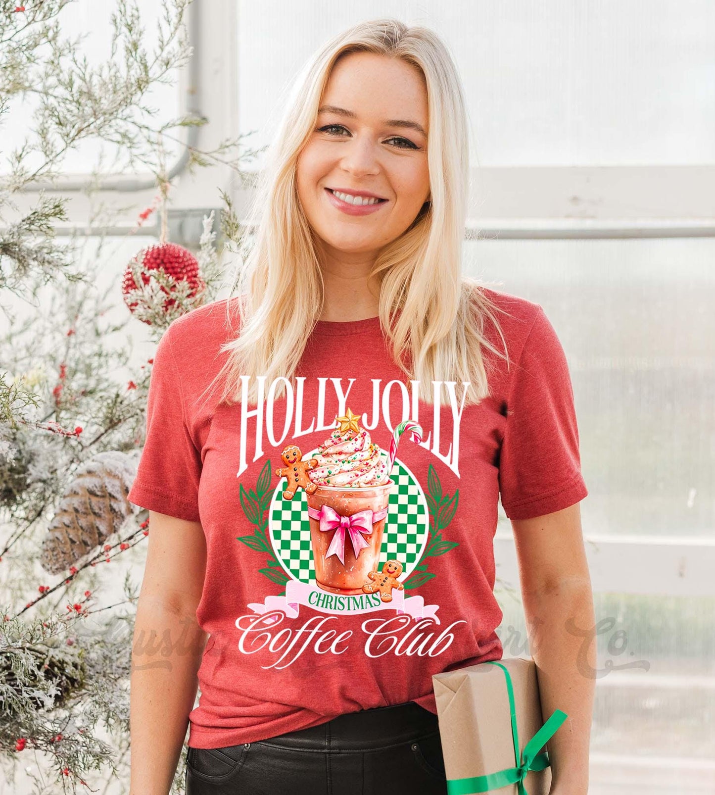 Holly Jolly Shirt, Coffee Christmas Shirt, Christmas Tee, Holiday Shirt, Women's Christmas,
