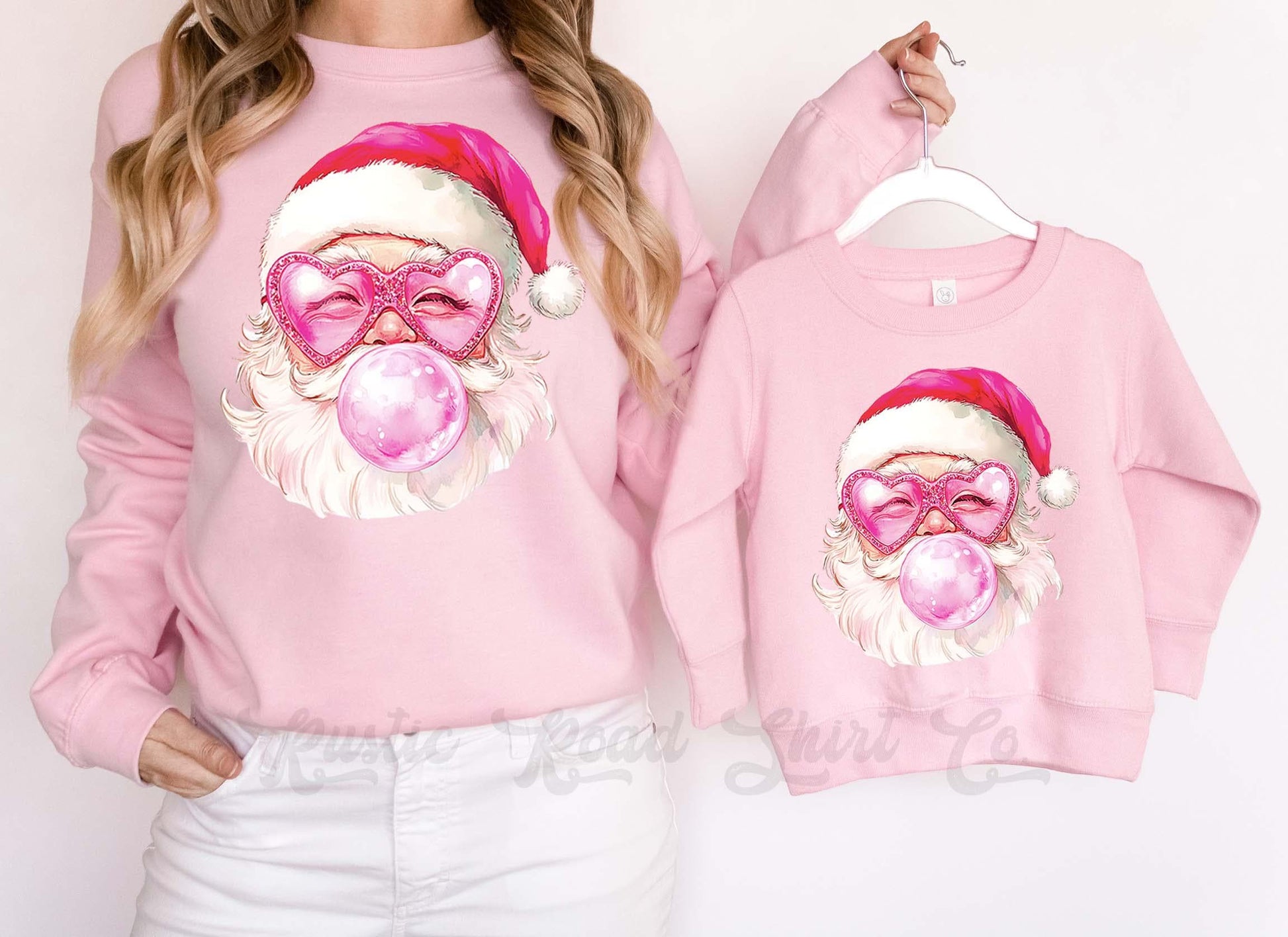 Retro Santa Sweatshirt, Girls Christmas Sweatshirt, Holiday Sweater, Family Christmas Sweatshirt
