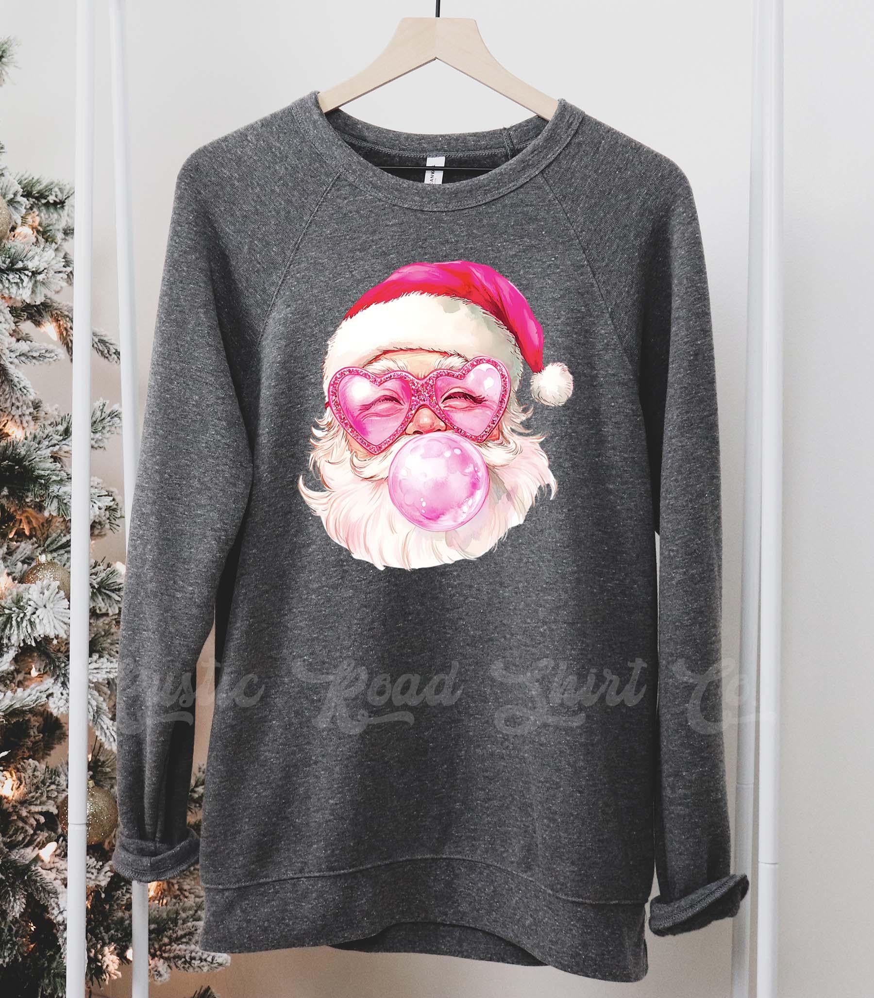 Retro Santa Sweatshirt, Girls Christmas Sweatshirt, Holiday Sweater, Family Christmas Sweatshirt