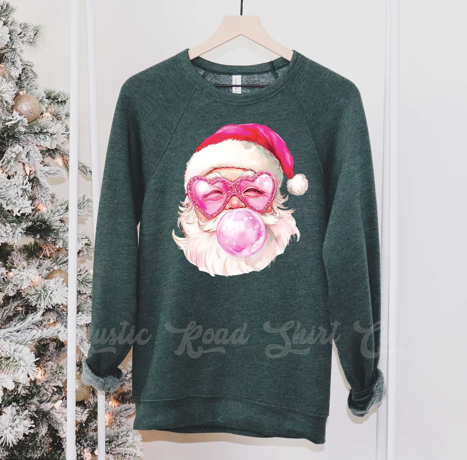Retro Santa Sweatshirt, Girls Christmas Sweatshirt, Holiday Sweater, Family Christmas Sweatshirt