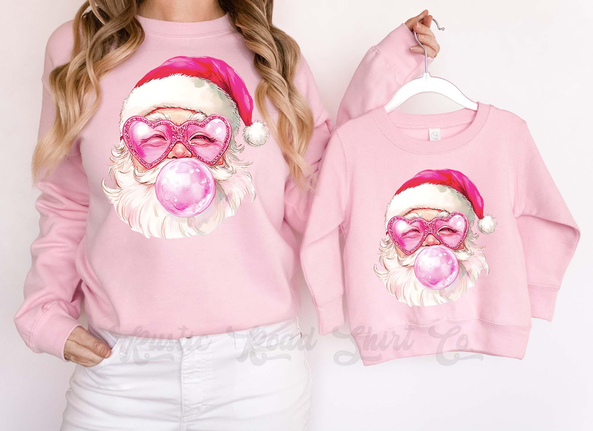 Retro Santa Sweatshirt, Girls Christmas Sweatshirt, Holiday Sweater, Family Christmas Sweatshirt
