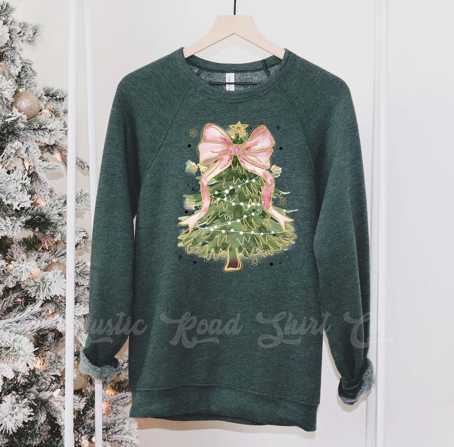 Christmas Tree Bow Sweatshirt, Girls Christmas Sweatshirt, Holiday Sweater, Family Christmas Sweatshirt