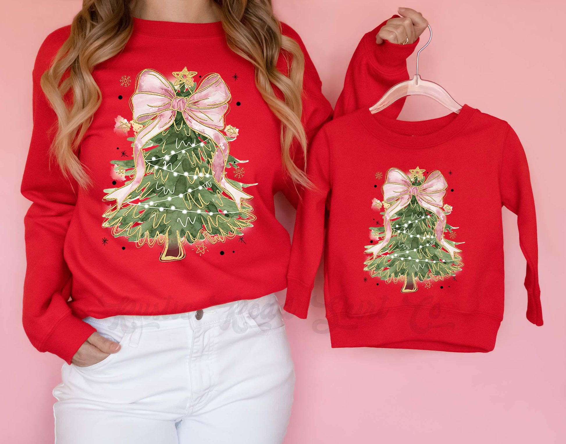 Christmas Tree Bow Sweatshirt, Girls Christmas Sweatshirt, Holiday Sweater, Family Christmas Sweatshirt