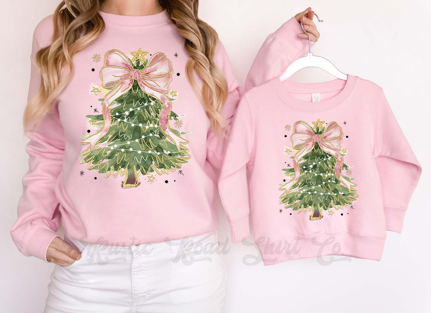 Christmas Tree Bow Sweatshirt, Girls Christmas Sweatshirt, Holiday Sweater, Family Christmas Sweatshirt