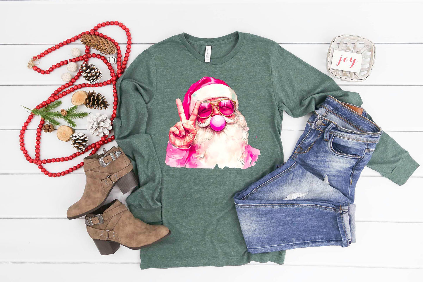 Retro Santa Shirt, Christmas Long Sleeve Shirt, Matching Christmas Shirts, Family Christmas Shirts,