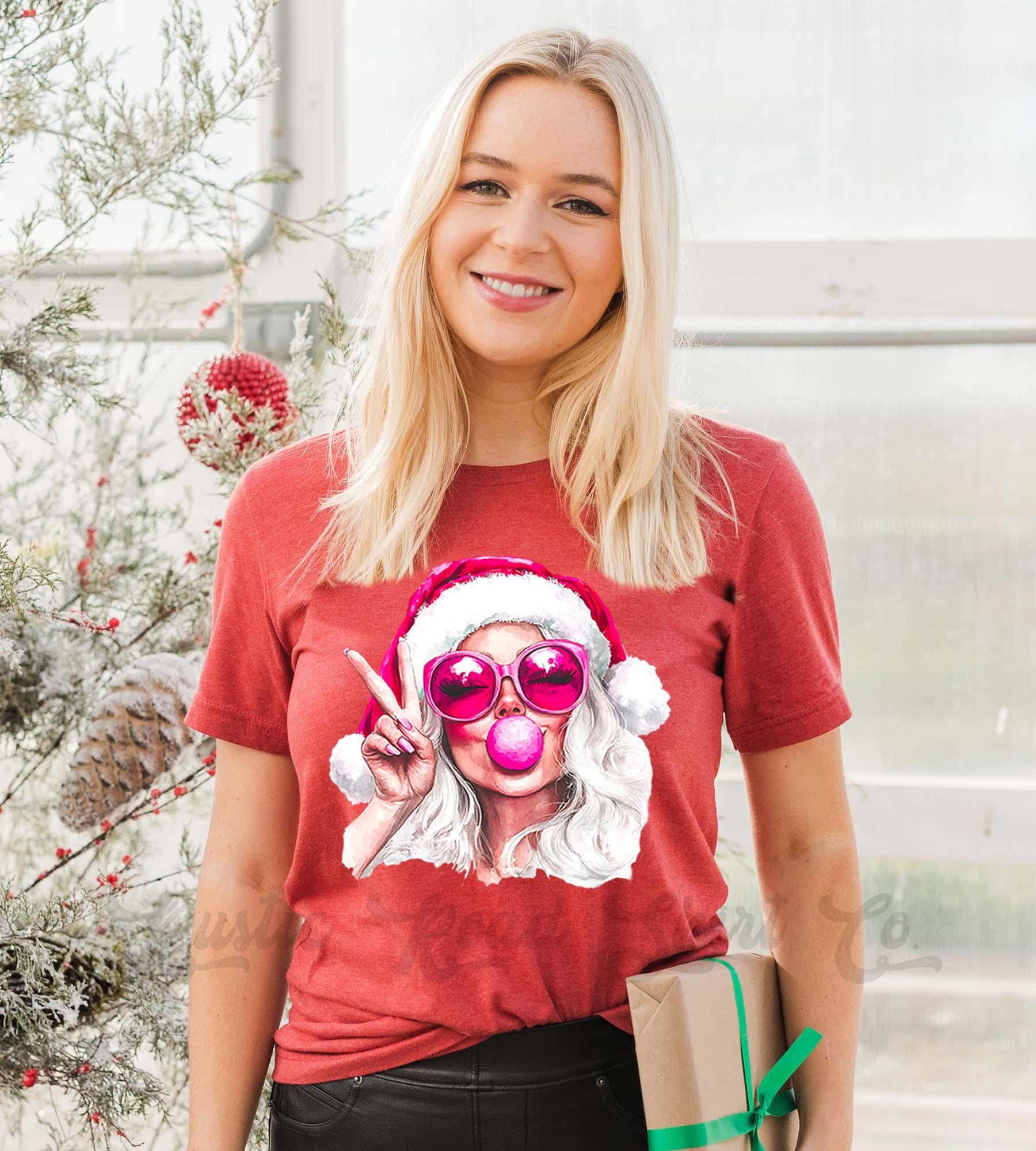 Retro Santa Shirt, Vintage Christmas Shirt, Christmas Tee, Holiday Shirt, Women's Christmas,