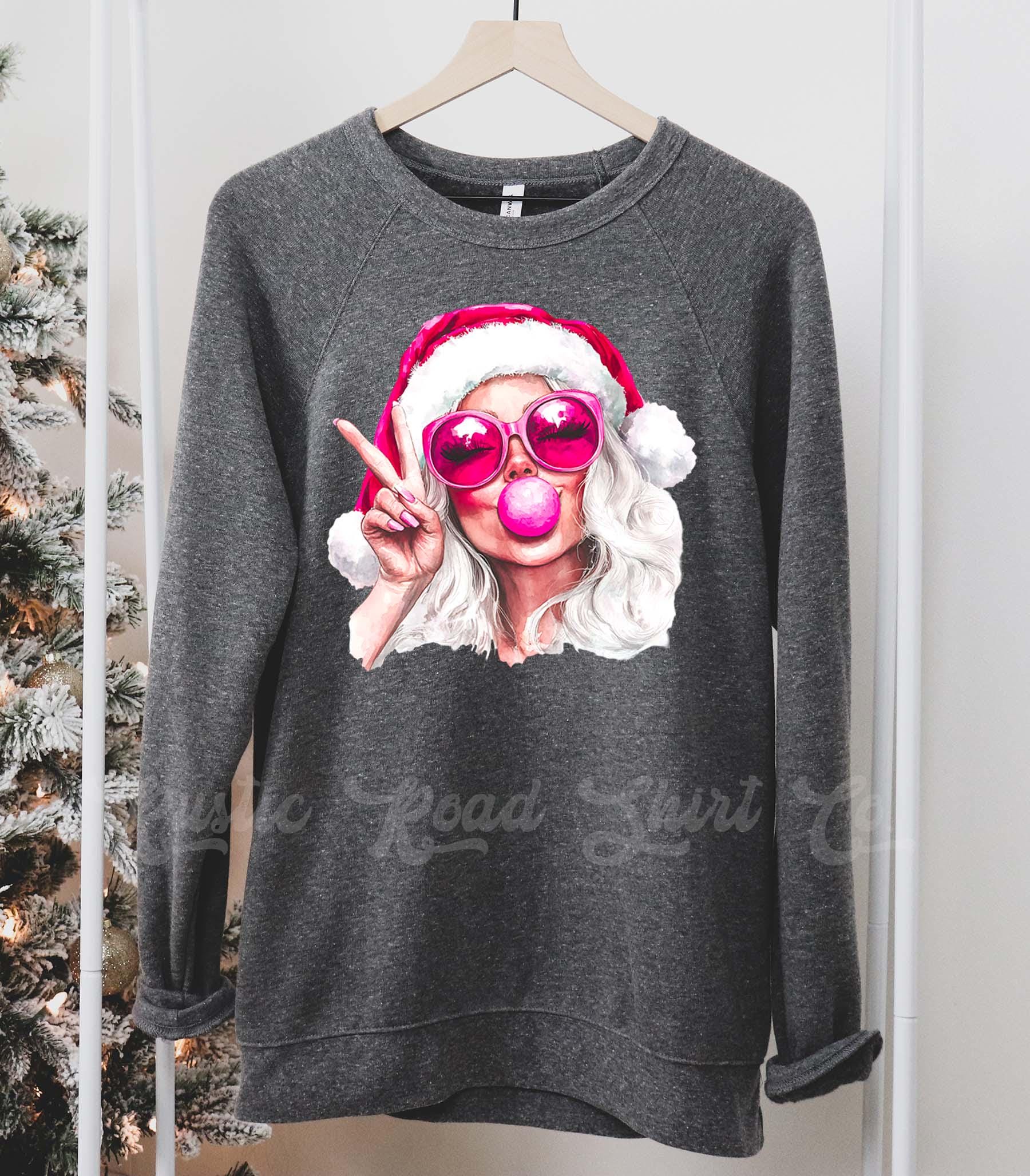 Retro Santa Sweatshirt, Girls Christmas Sweatshirt, Holiday Sweater, Family Christmas Sweatshirt