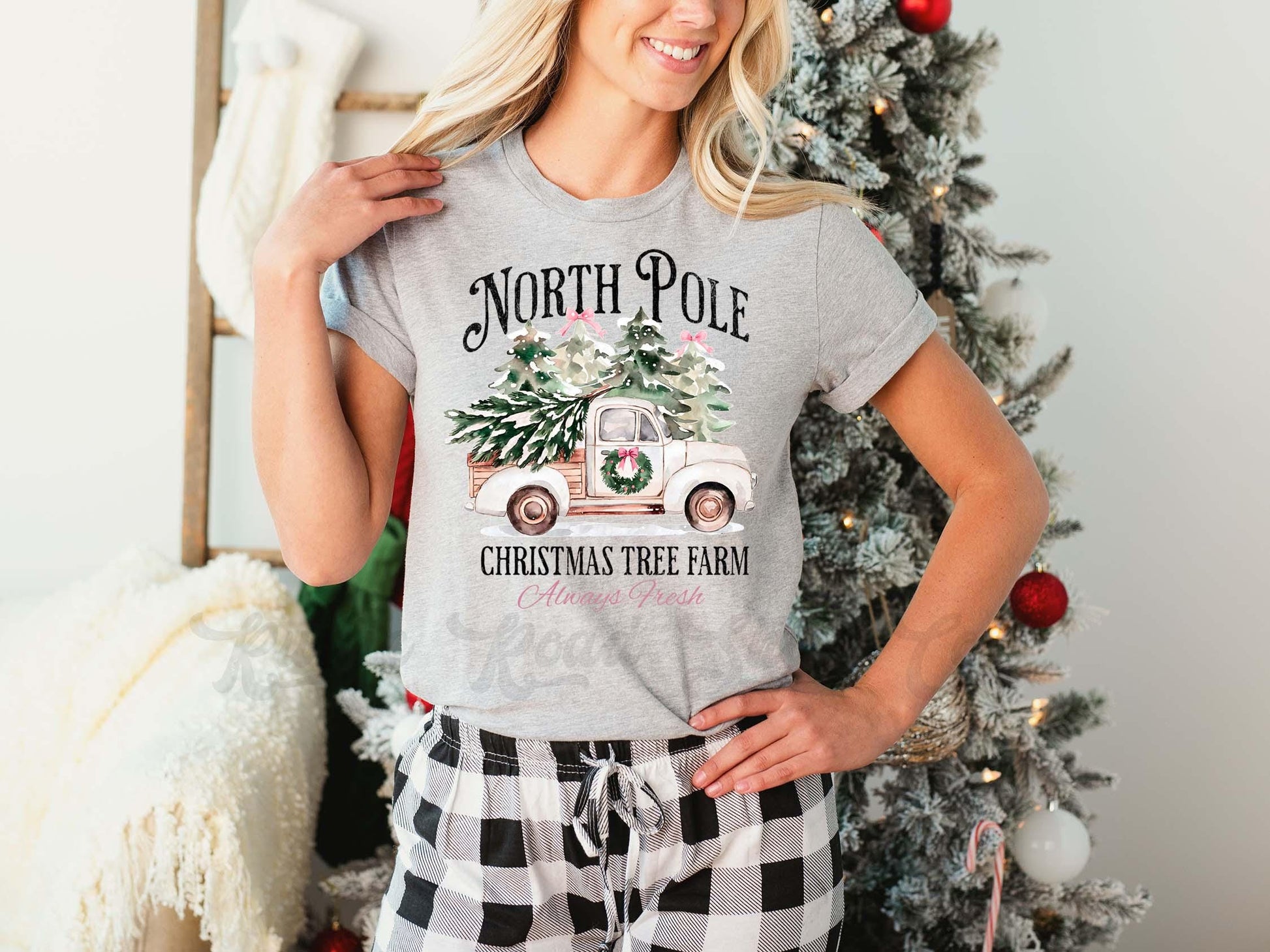 North Pole Shirt, Tree Farm Christmas Shirt, Christmas Tee, Holiday Shirt, Women's Christmas,