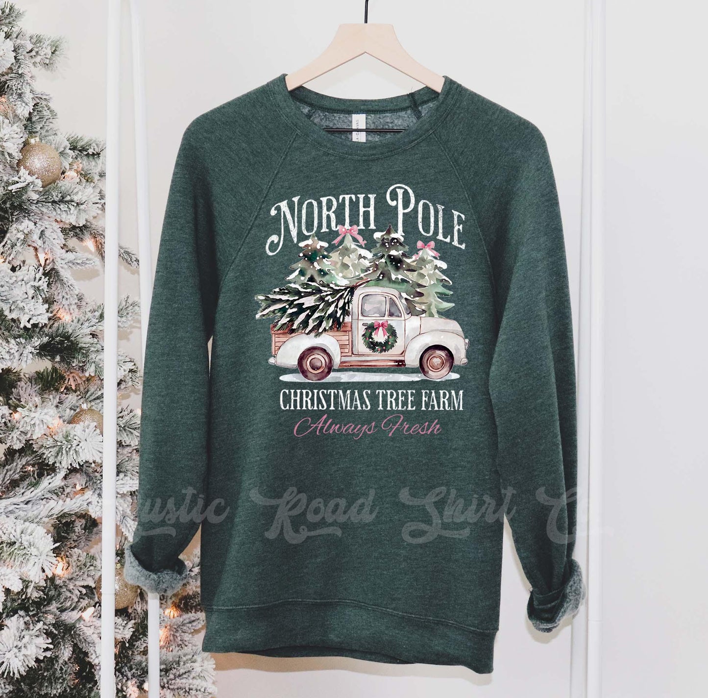 North Pole Shirt, Girls Christmas Sweatshirt, Holiday Sweater, Family Christmas Sweatshirt