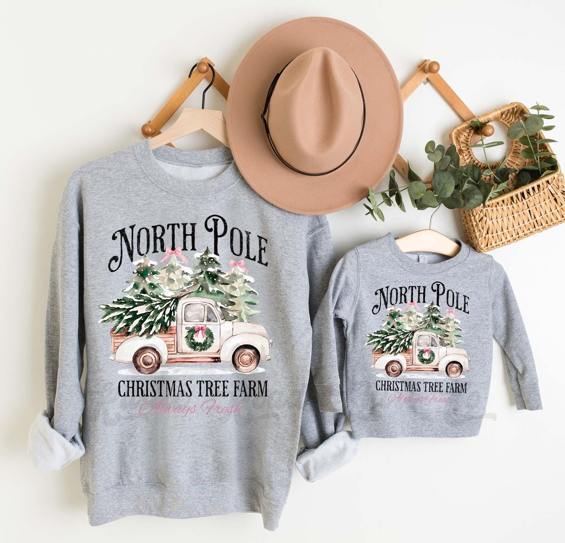 North Pole Shirt, Girls Christmas Sweatshirt, Holiday Sweater, Family Christmas Sweatshirt