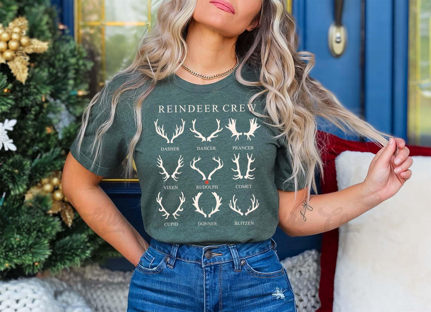 Reindeer Crew Shirt, Vintage Christmas Shirt, Christmas Tee, Holiday Shirt, Women's Christmas,