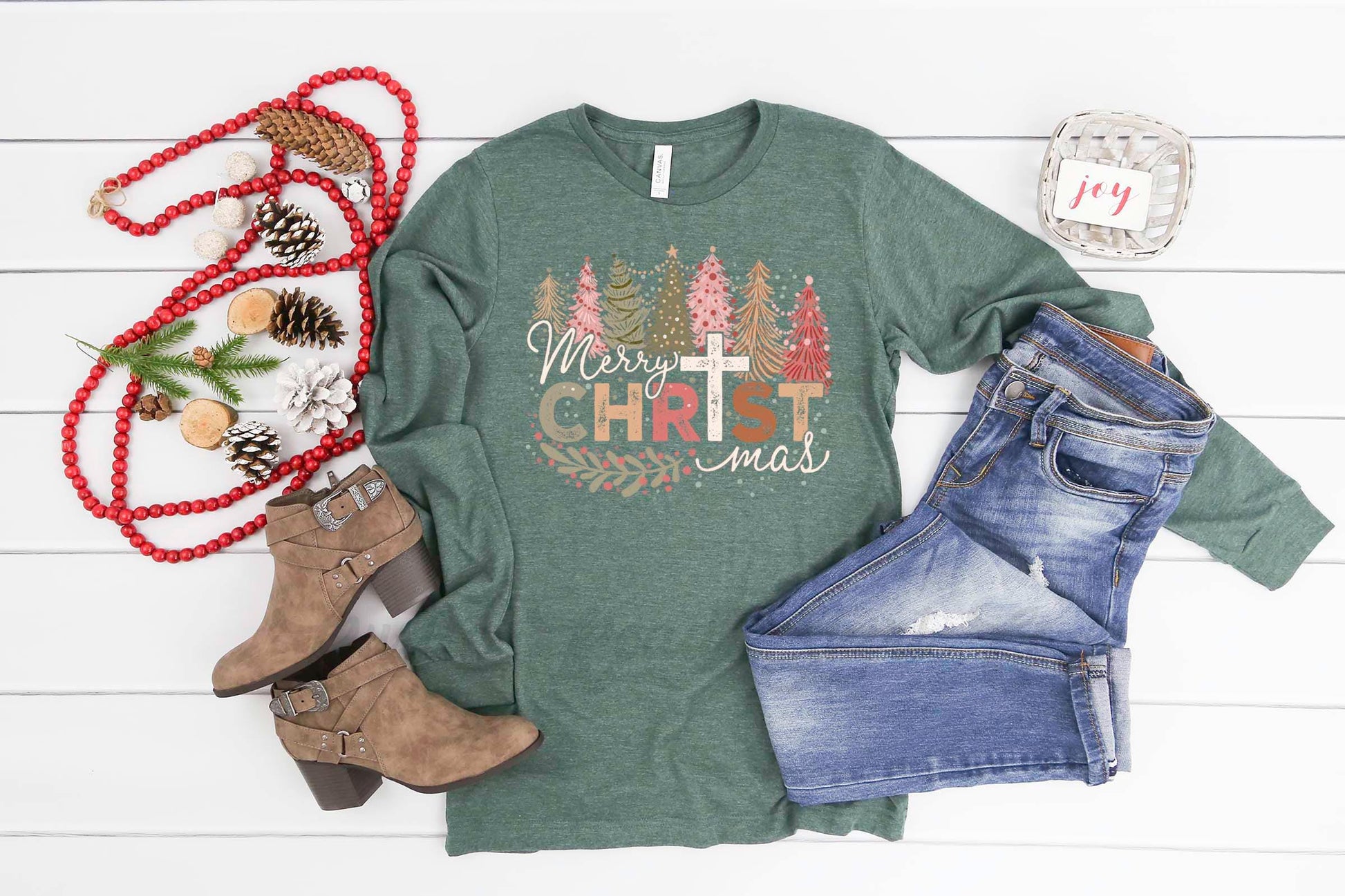 Christmas Long Sleeve Shirt, Jesus Christmas T-shirt, Matching Christmas Shirts, Family Christmas Shirts,