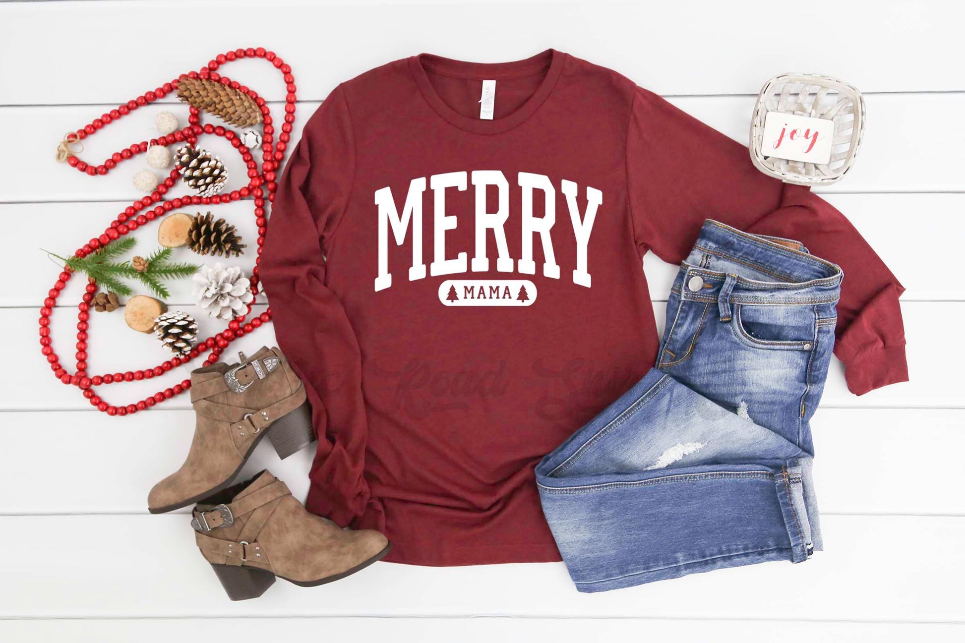 Christmas Long Sleeve Shirt, Merry Mama Christmas T-shirt, Matching Christmas Shirts, Family Christmas Shirts,