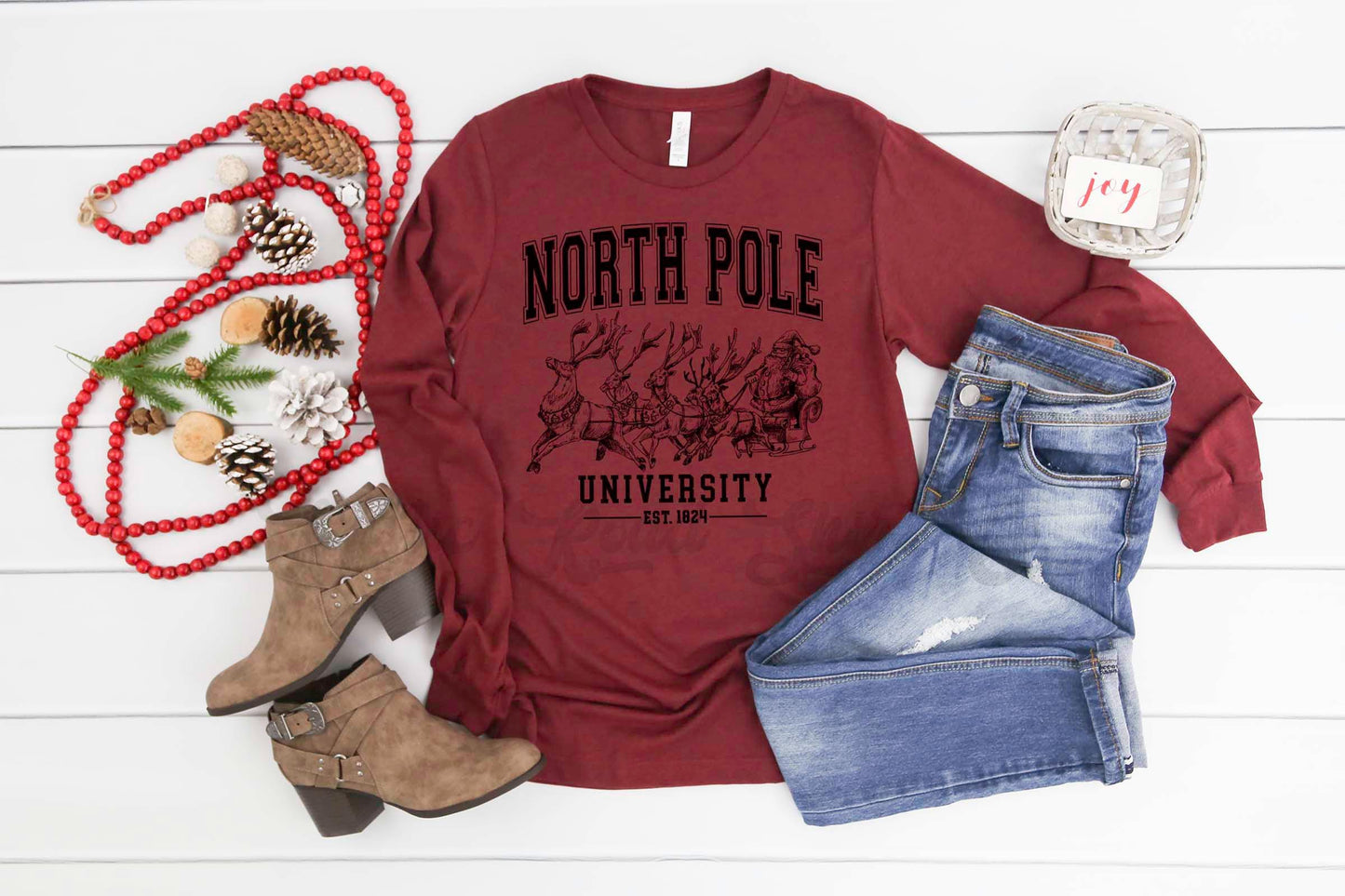 North Poly University Shirt, Christmas Long Sleeve Shirt, Matching Christmas Shirts, Family Christmas Shirts,