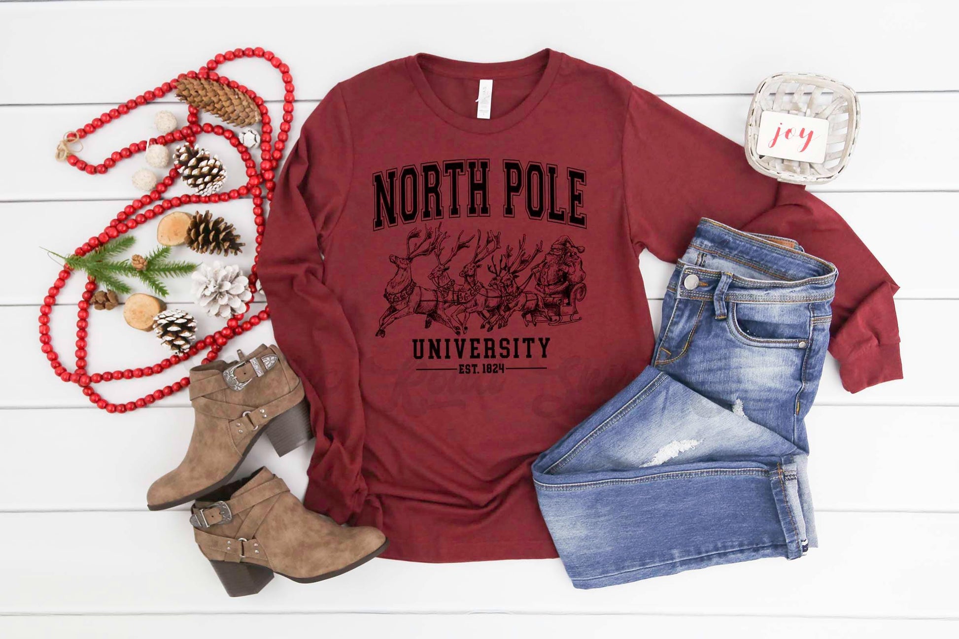 North Poly University Shirt, Christmas Long Sleeve Shirt, Matching Christmas Shirts, Family Christmas Shirts,