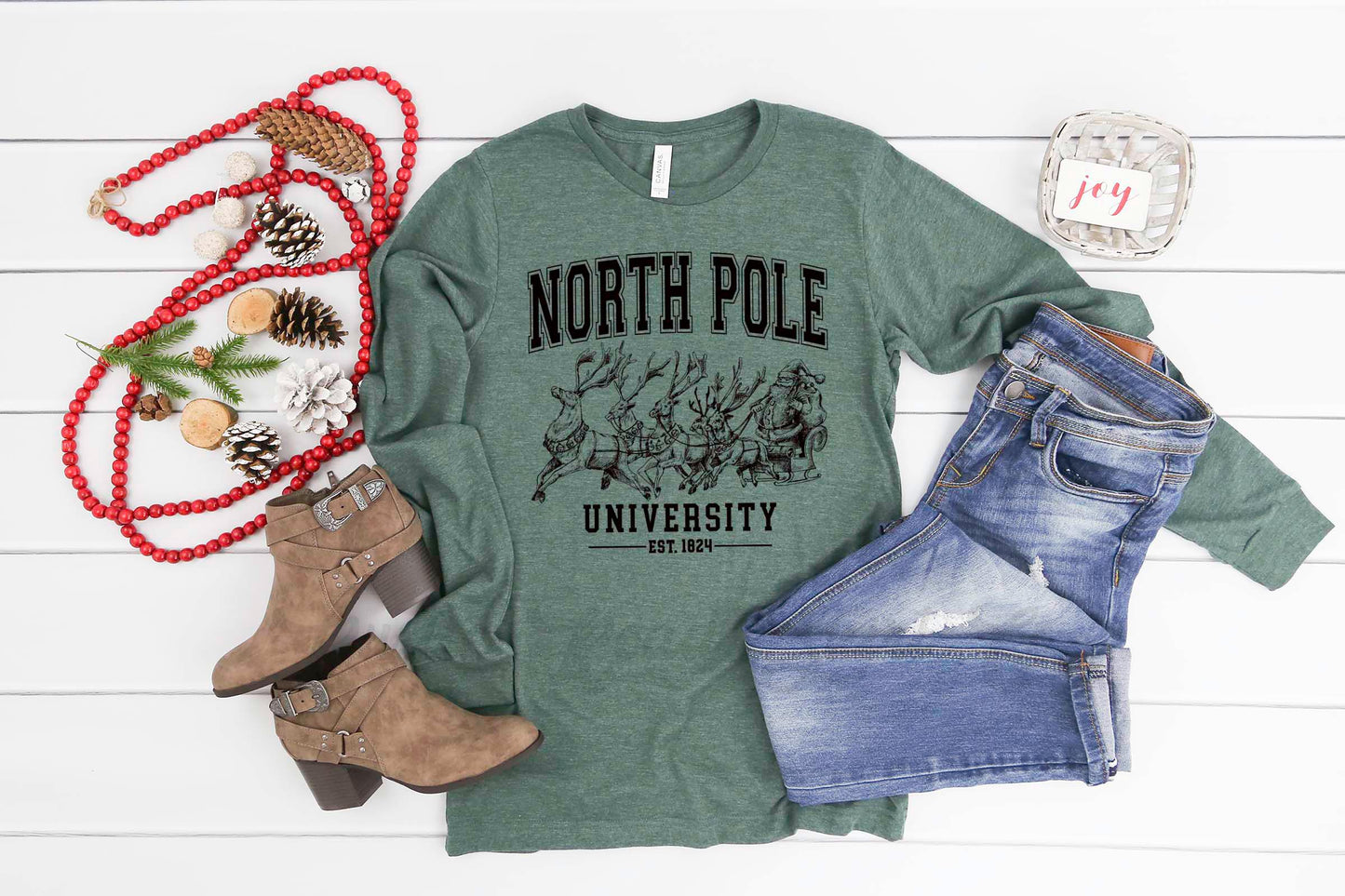 North Poly University Shirt, Christmas Long Sleeve Shirt, Matching Christmas Shirts, Family Christmas Shirts,