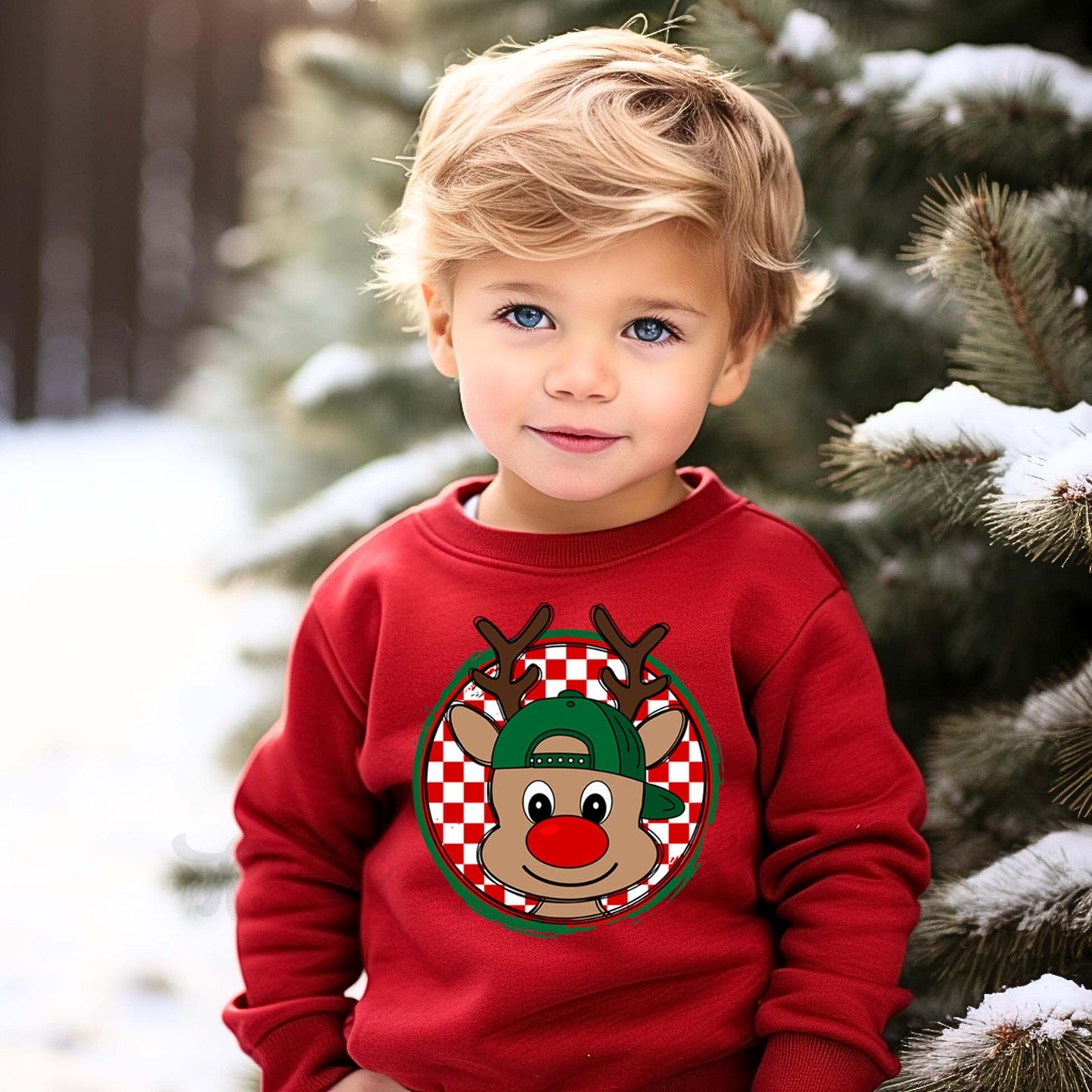 Girls Christmas Sweatshirt, Reindeer Christmas Shirt, Toddler Boy Christmas Shirt, Kids Matching Sweatshirt, Family Christmas Sweatshirt
