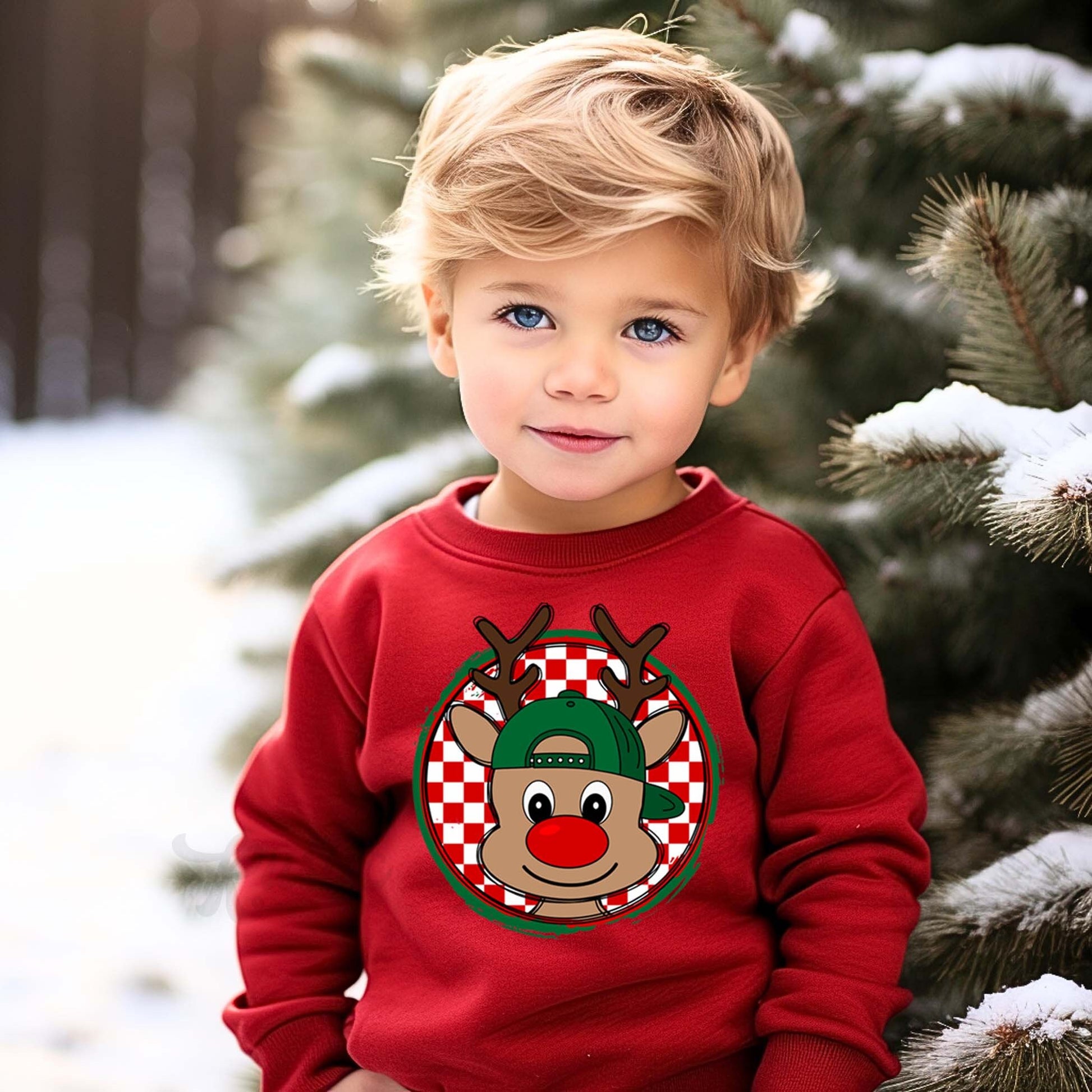 Girls Christmas Sweatshirt, Reindeer Christmas Shirt, Toddler Boy Christmas Shirt, Kids Matching Sweatshirt, Family Christmas Sweatshirt