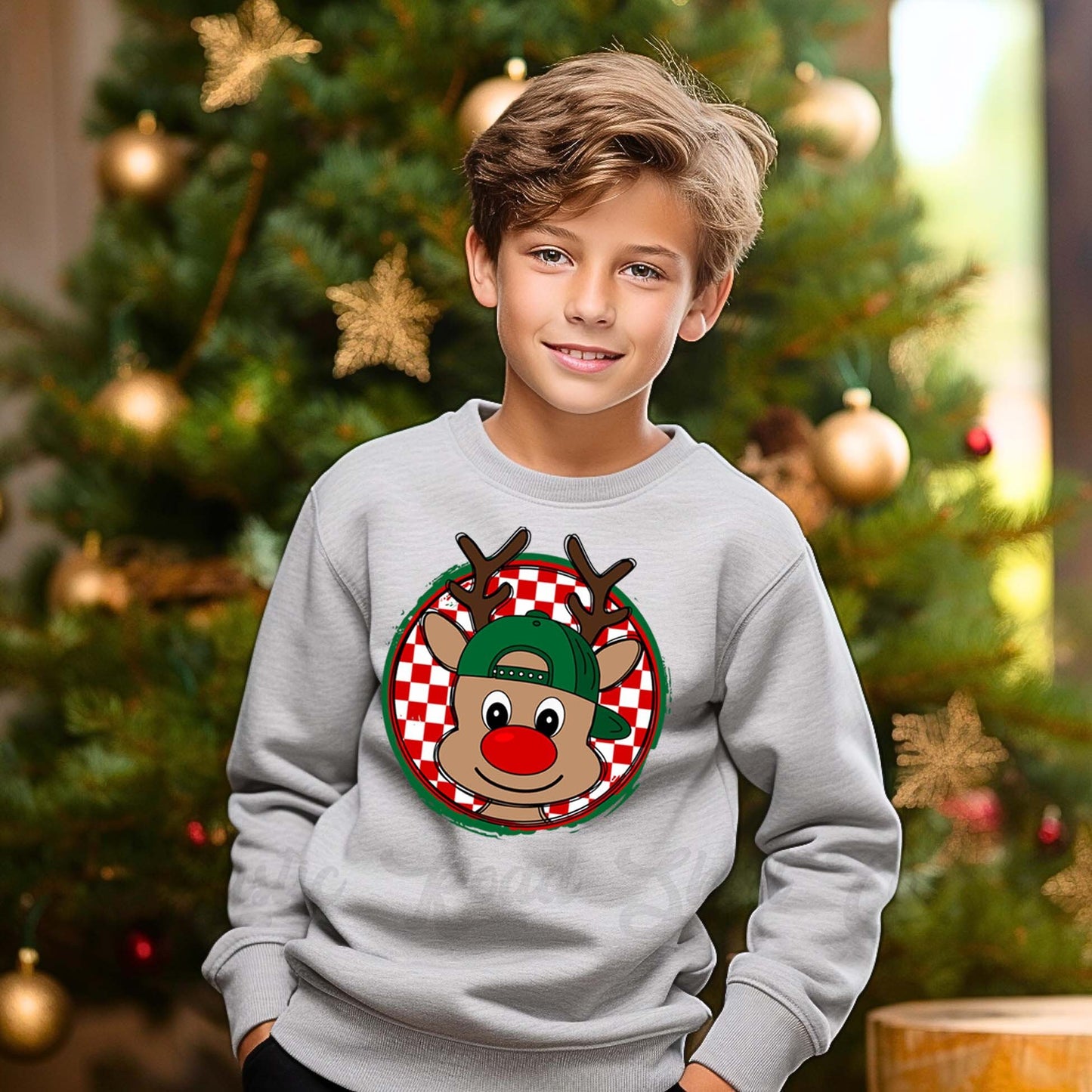 Girls Christmas Sweatshirt, Reindeer Christmas Shirt, Toddler Boy Christmas Shirt, Kids Matching Sweatshirt, Family Christmas Sweatshirt