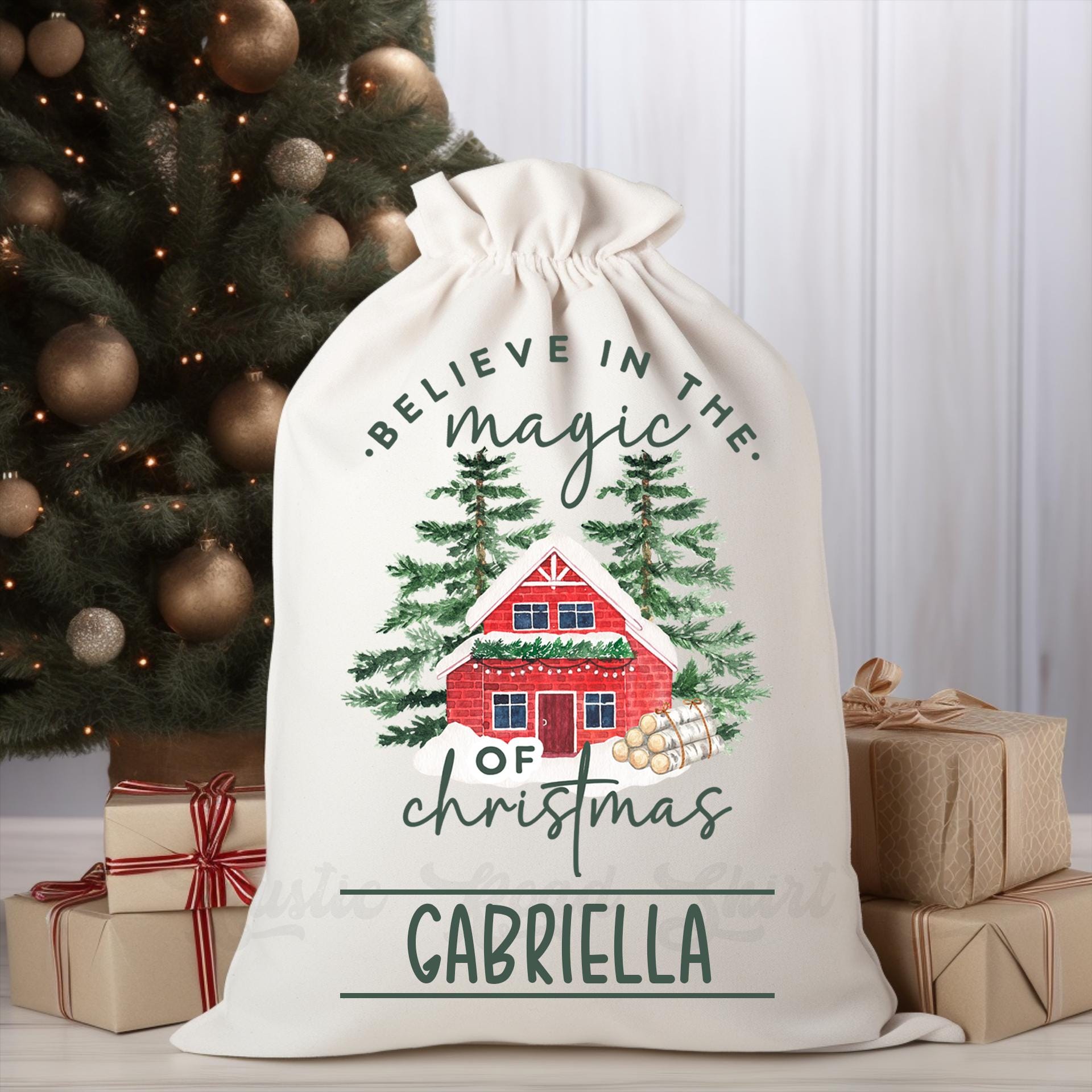 Custom Santa Sack, Christmas Sack, Personalized Christmas Gift Bag, Christmas Tote Bag, Christmas Treat Bag