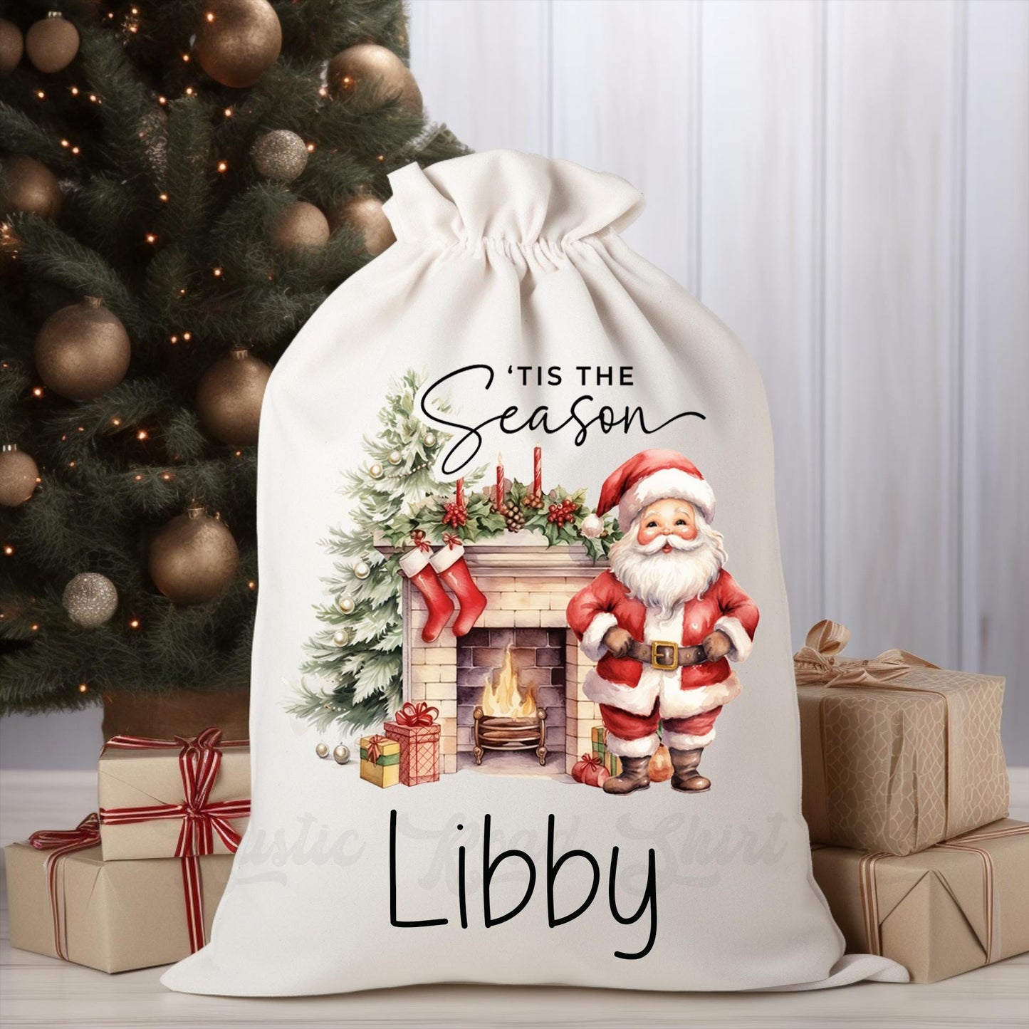 Custom Santa Sack, Christmas Sack, Personalized Christmas Gift Bag, Christmas Tote Bag, Christmas Treat Bag