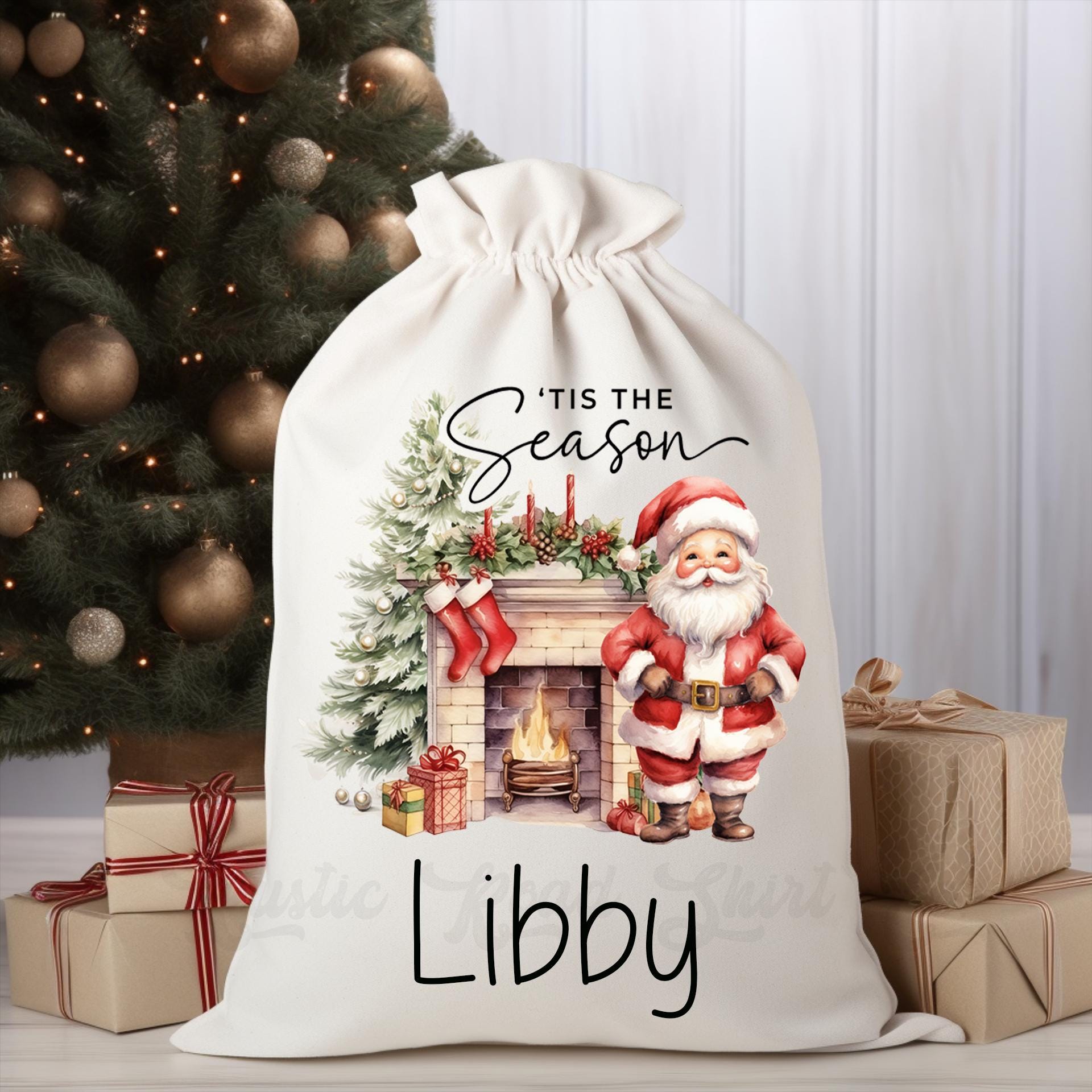 Custom Santa Sack, Christmas Sack, Personalized Christmas Gift Bag, Christmas Tote Bag, Christmas Treat Bag