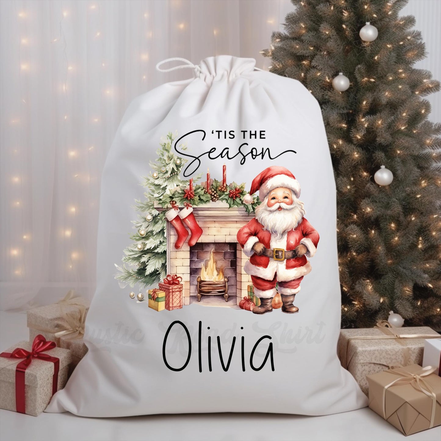 Custom Santa Sack, Christmas Sack, Personalized Christmas Gift Bag, Christmas Tote Bag, Christmas Treat Bag