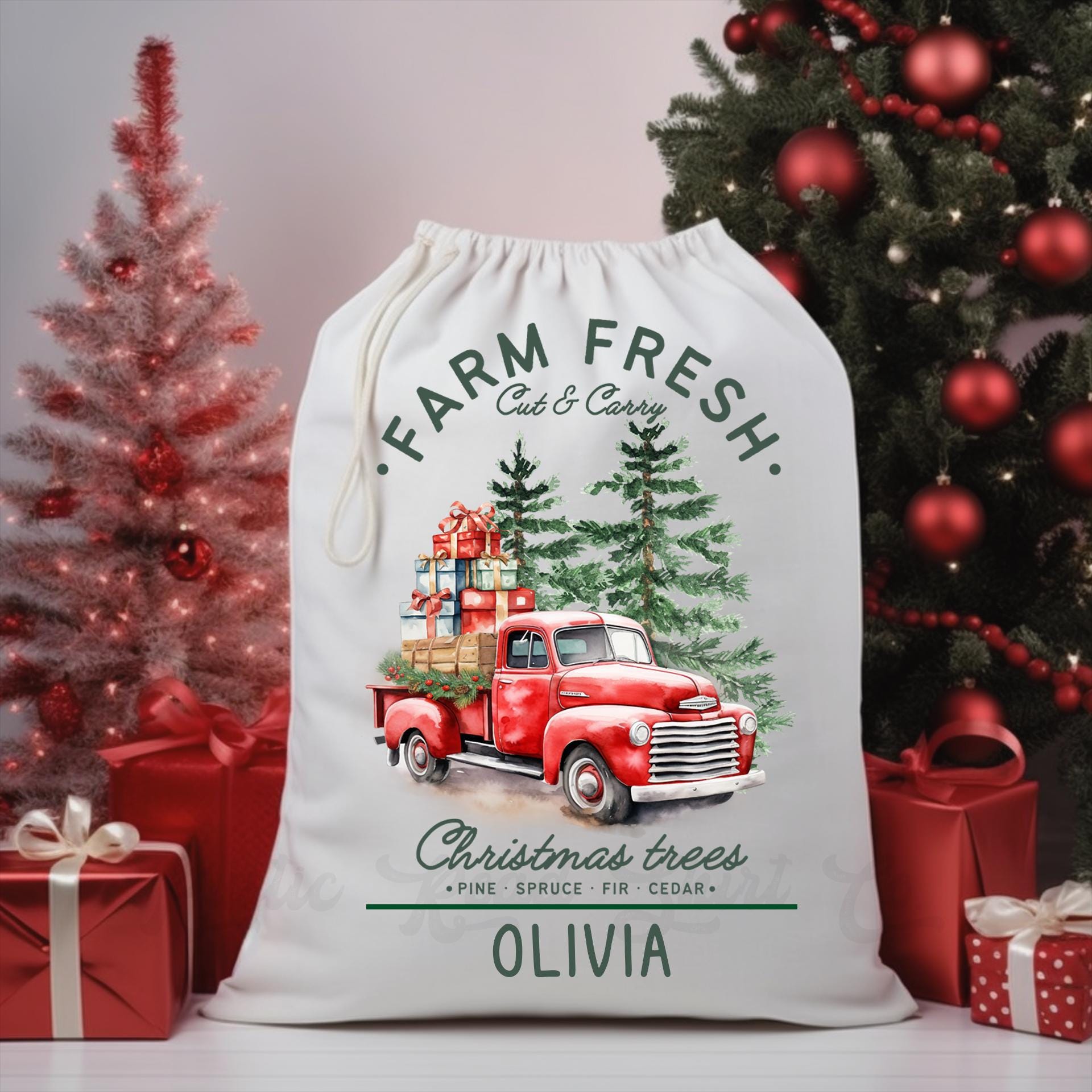 Custom Santa Sack, Christmas Sack, Personalized Christmas Gift Bag, Christmas Tote Bag, Christmas Treat Bag