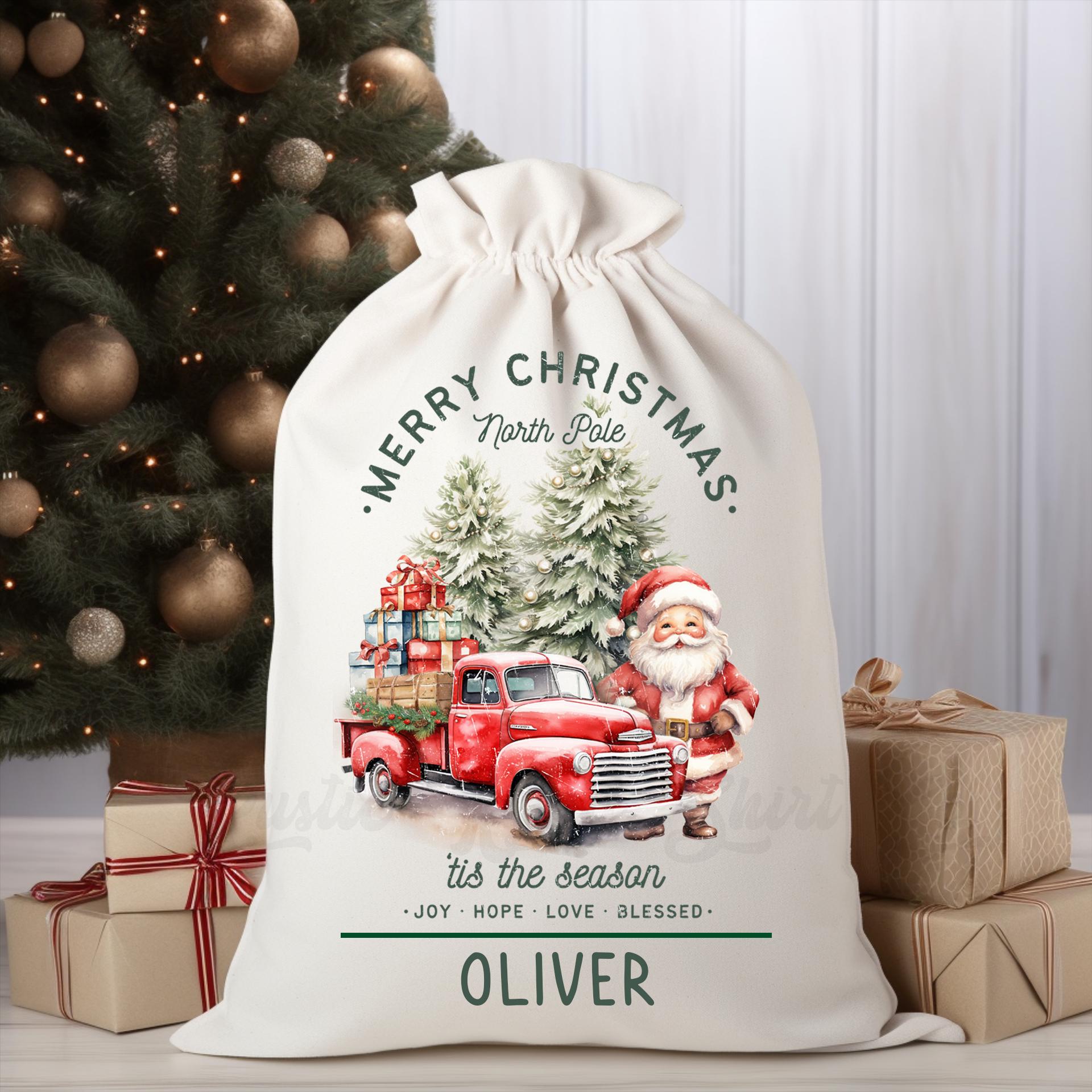 Custom Santa Sack, Christmas Sack, Personalized Christmas Gift Bag, Christmas Tote Bag, Christmas Treat Bag