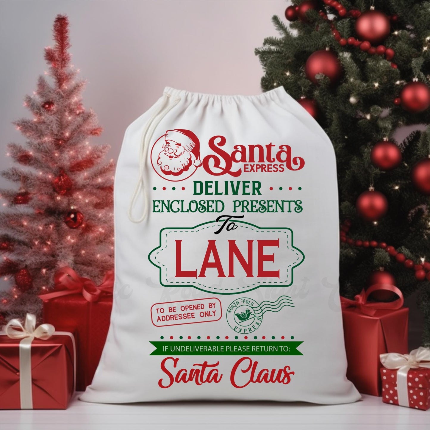 Custom Santa Sack, Christmas Sack, Personalized Christmas Gift Bag, Christmas Tote Bag, Christmas Treat Bag