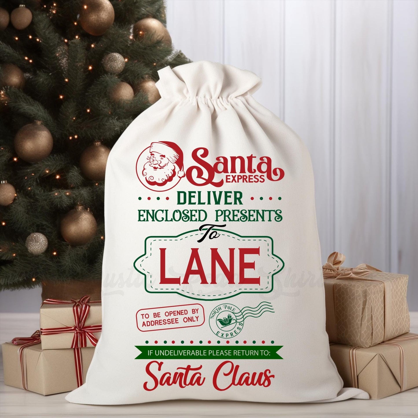 Custom Santa Sack, Christmas Sack, Personalized Christmas Gift Bag, Christmas Tote Bag, Christmas Treat Bag