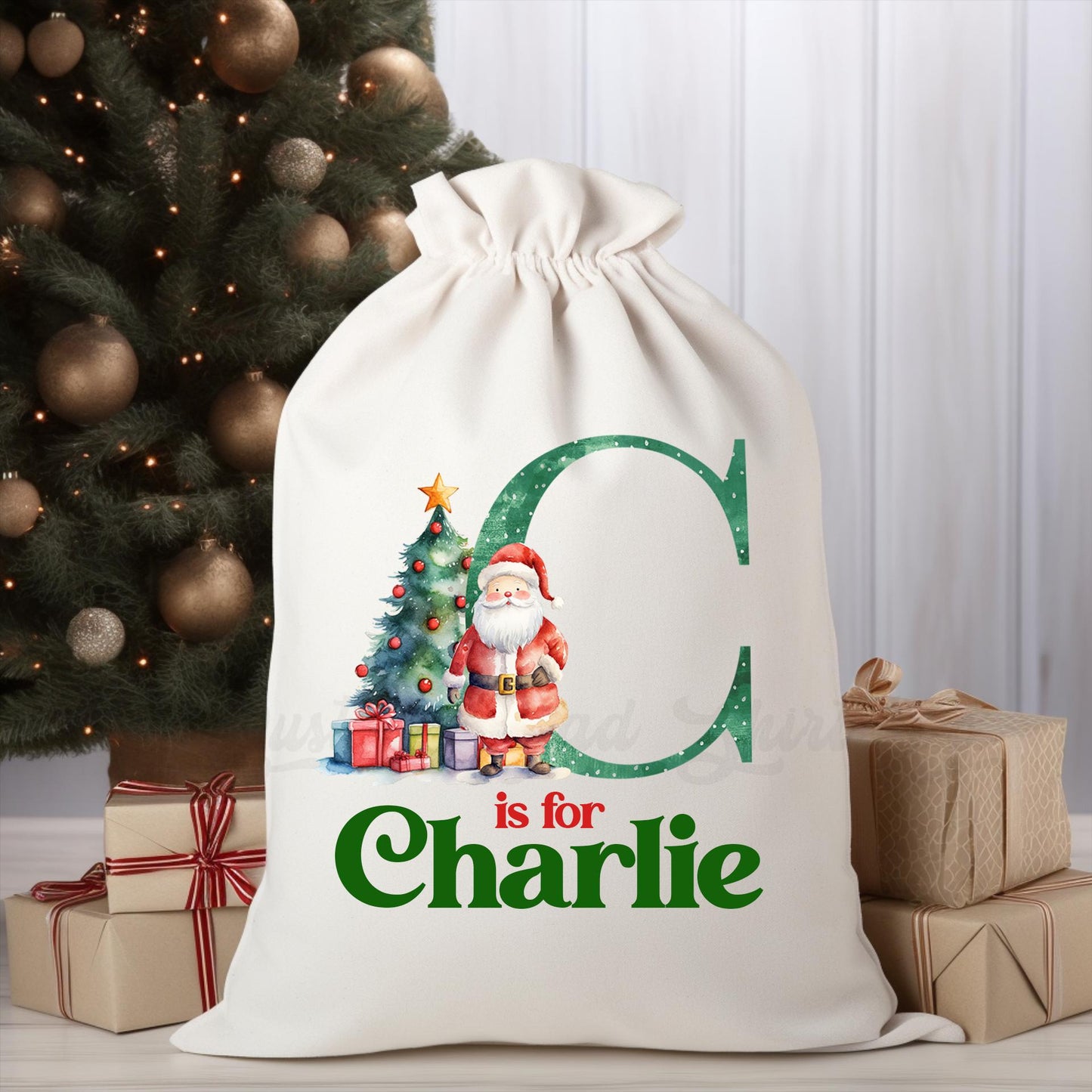 Custom Santa Sack, Christmas Sack, Personalized Christmas Gift Bag, Christmas Tote Bag, Christmas Treat Bag