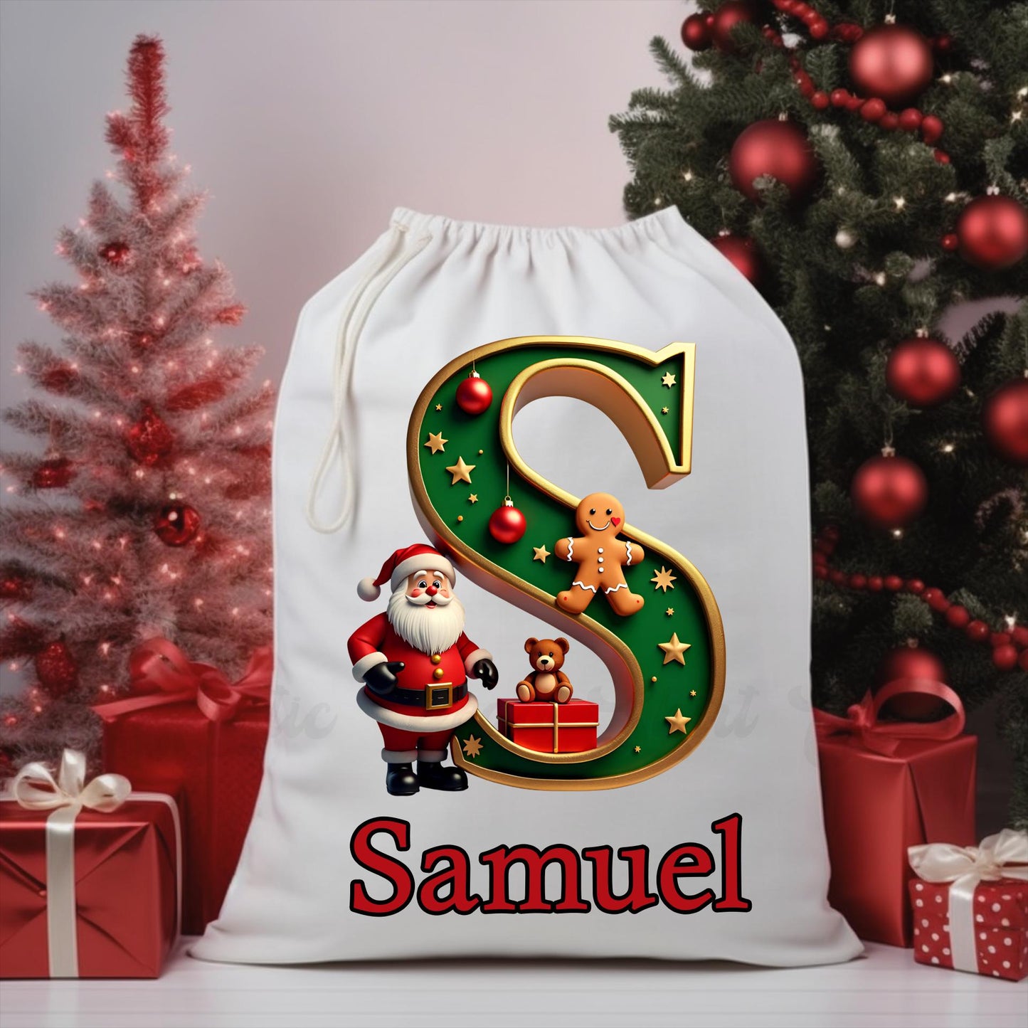 Santa Sack, Christmas Sack, Personalized Christmas Gift Bag, Christmas Tote Bag, Christmas Treat Bag