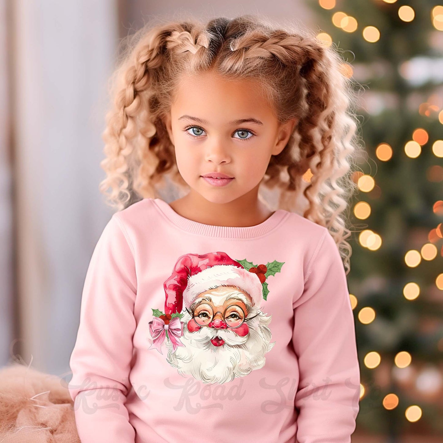 Girls Christmas Sweatshirt, Retro Santa Sweatshirt, Kids Matching Sweatshirt, Family Christmas Sweatshirt
