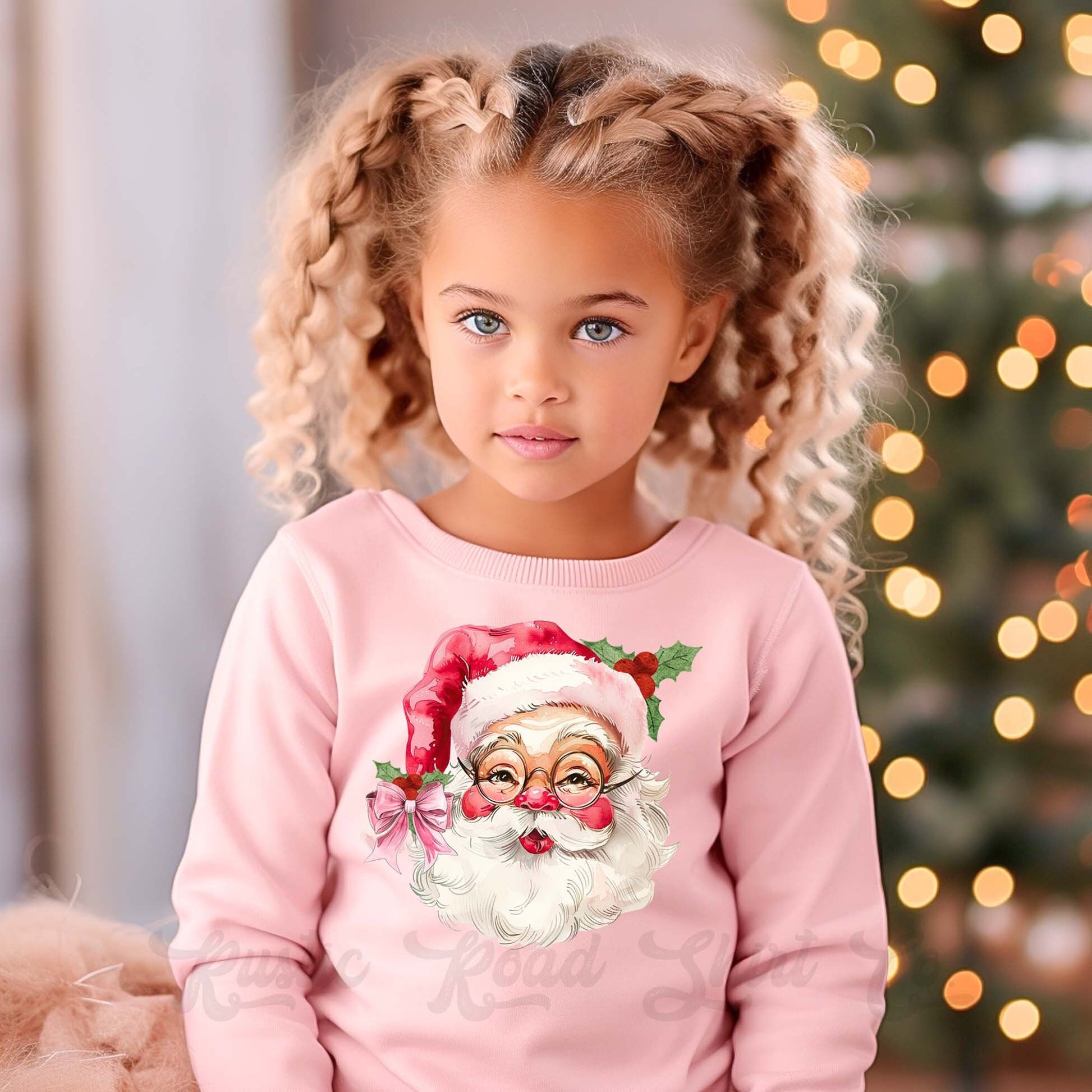 Girls Christmas Sweatshirt, Retro Santa Sweatshirt, Kids Matching Sweatshirt, Family Christmas Sweatshirt