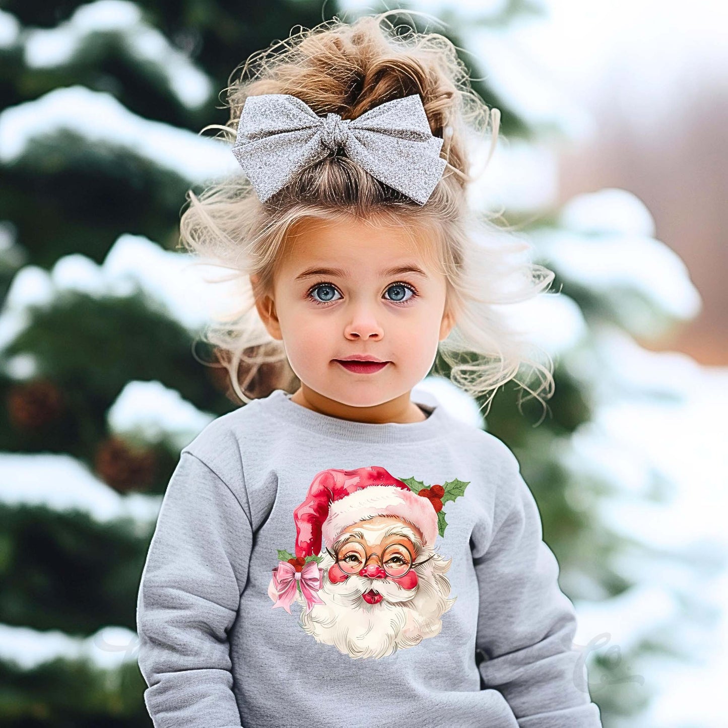 Girls Christmas Sweatshirt, Retro Santa Sweatshirt, Kids Matching Sweatshirt, Family Christmas Sweatshirt