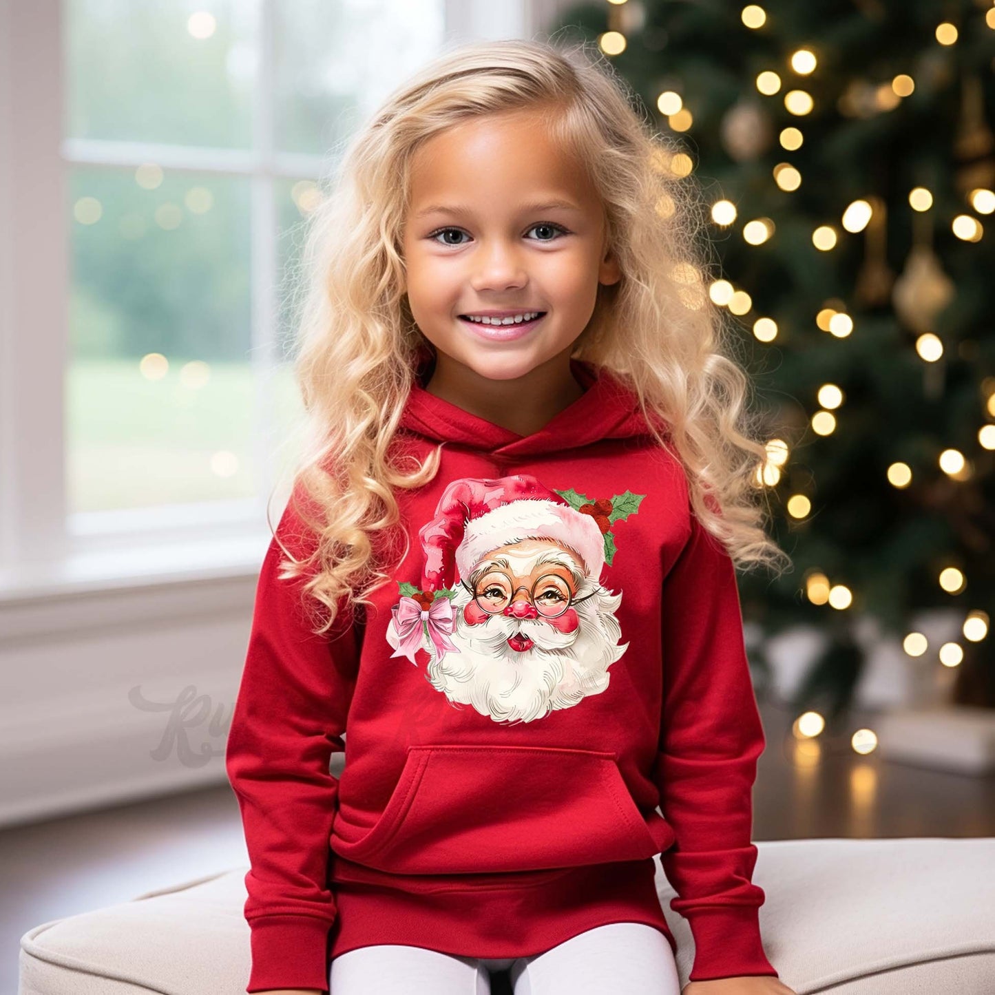 Girls Christmas Sweatshirt, Retro Santa Sweatshirt, Kids Matching Sweatshirt, Family Christmas Sweatshirt