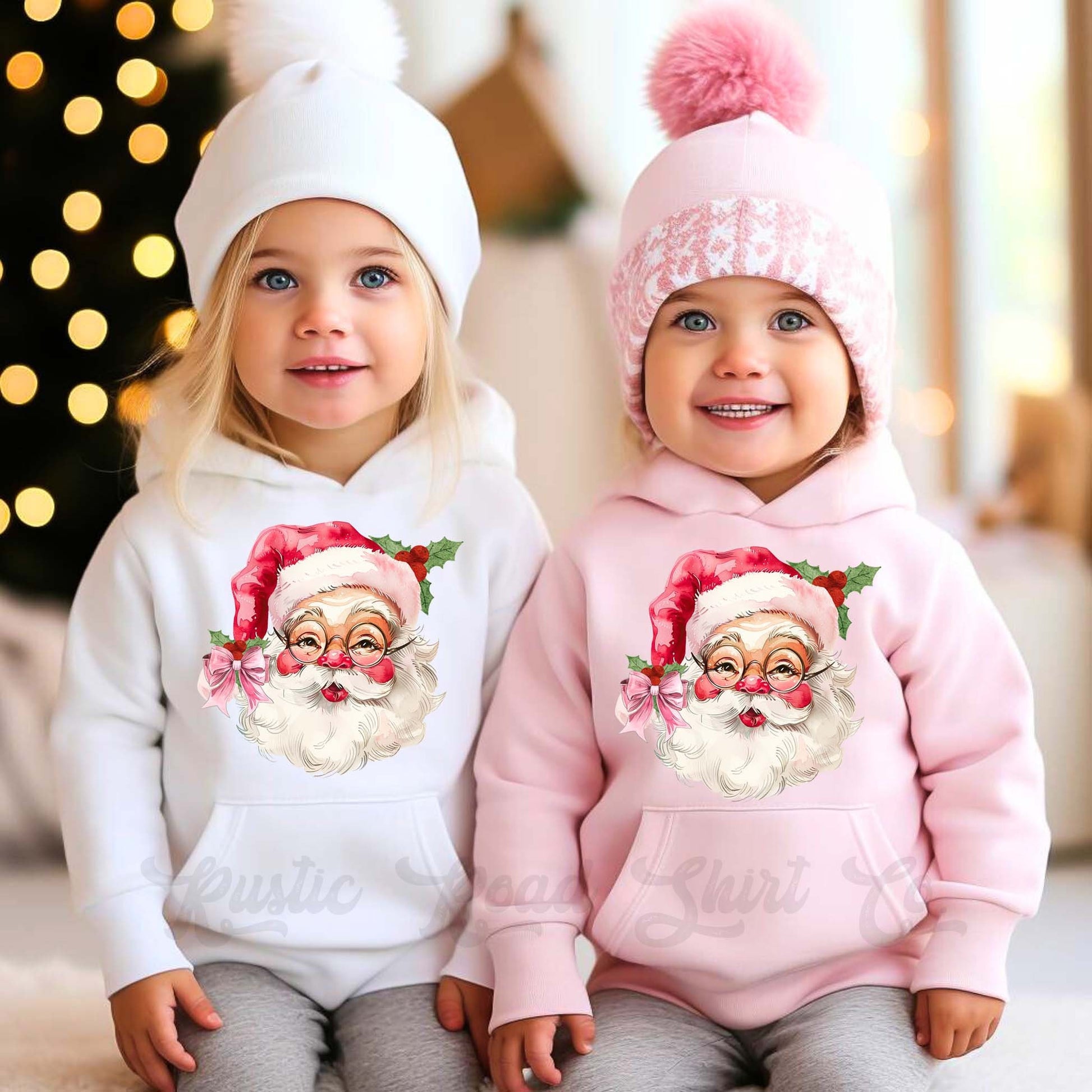 Retro Santa Sweatshirt, Girls Christmas Sweatshirt