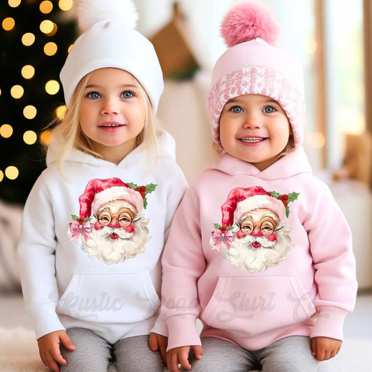 Retro Santa Sweatshirt, Girls Christmas Sweatshirt