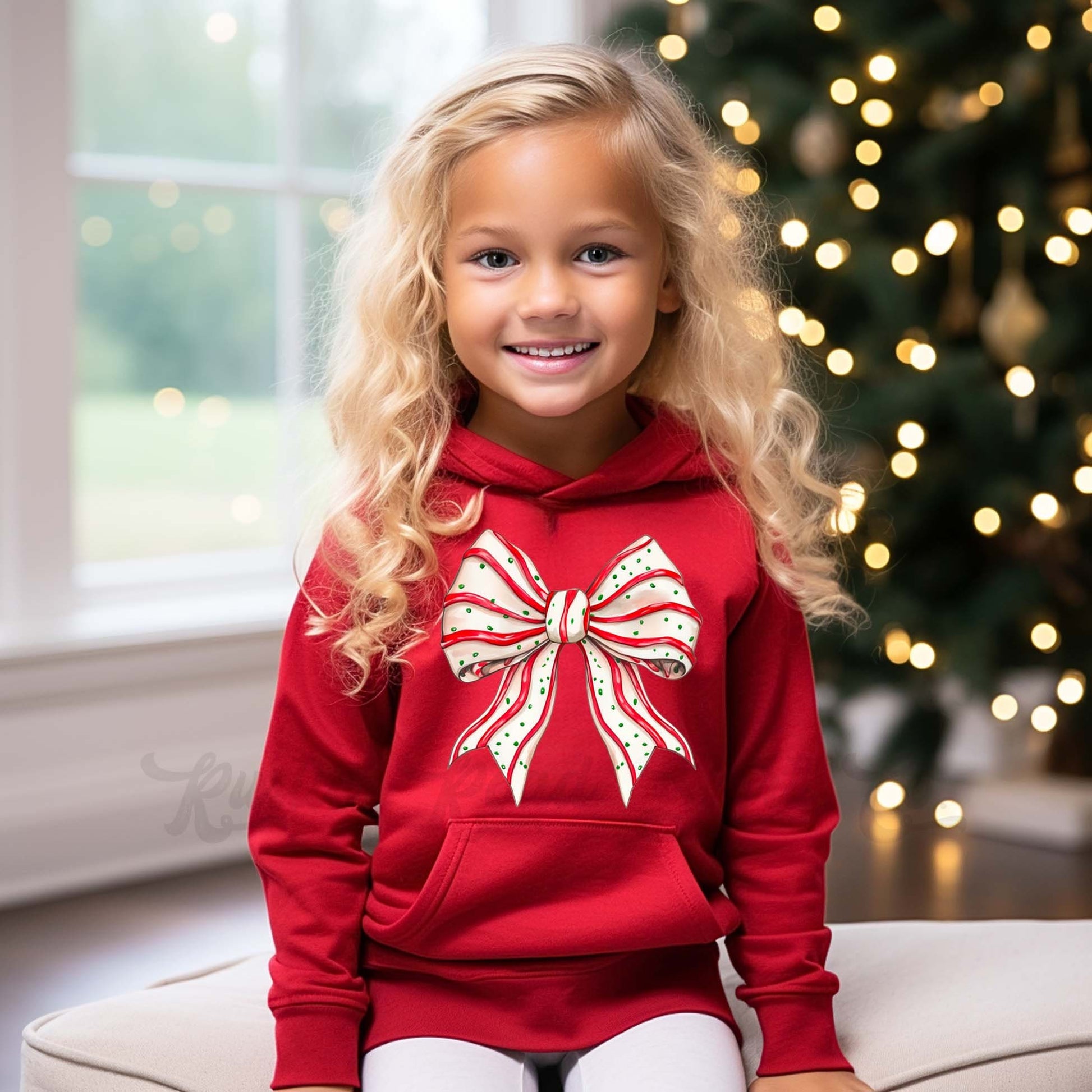Girls Christmas Sweatshirt, Coquette Christmas Sweatshirt, Kids Matching Sweatshirt, Family Christmas Sweatshirt
